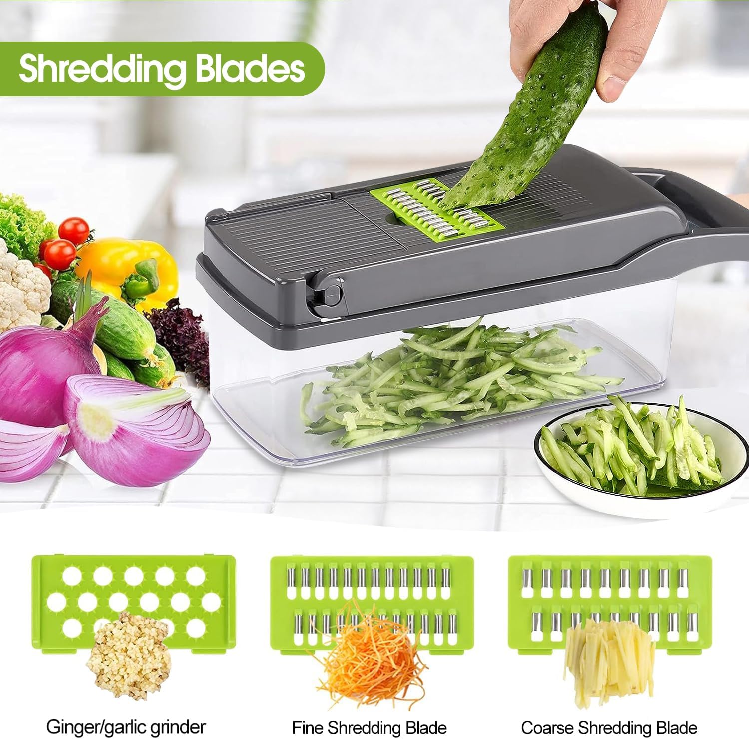 Zividodo 13 in 1 Vegetable Chopper With 8 Blades