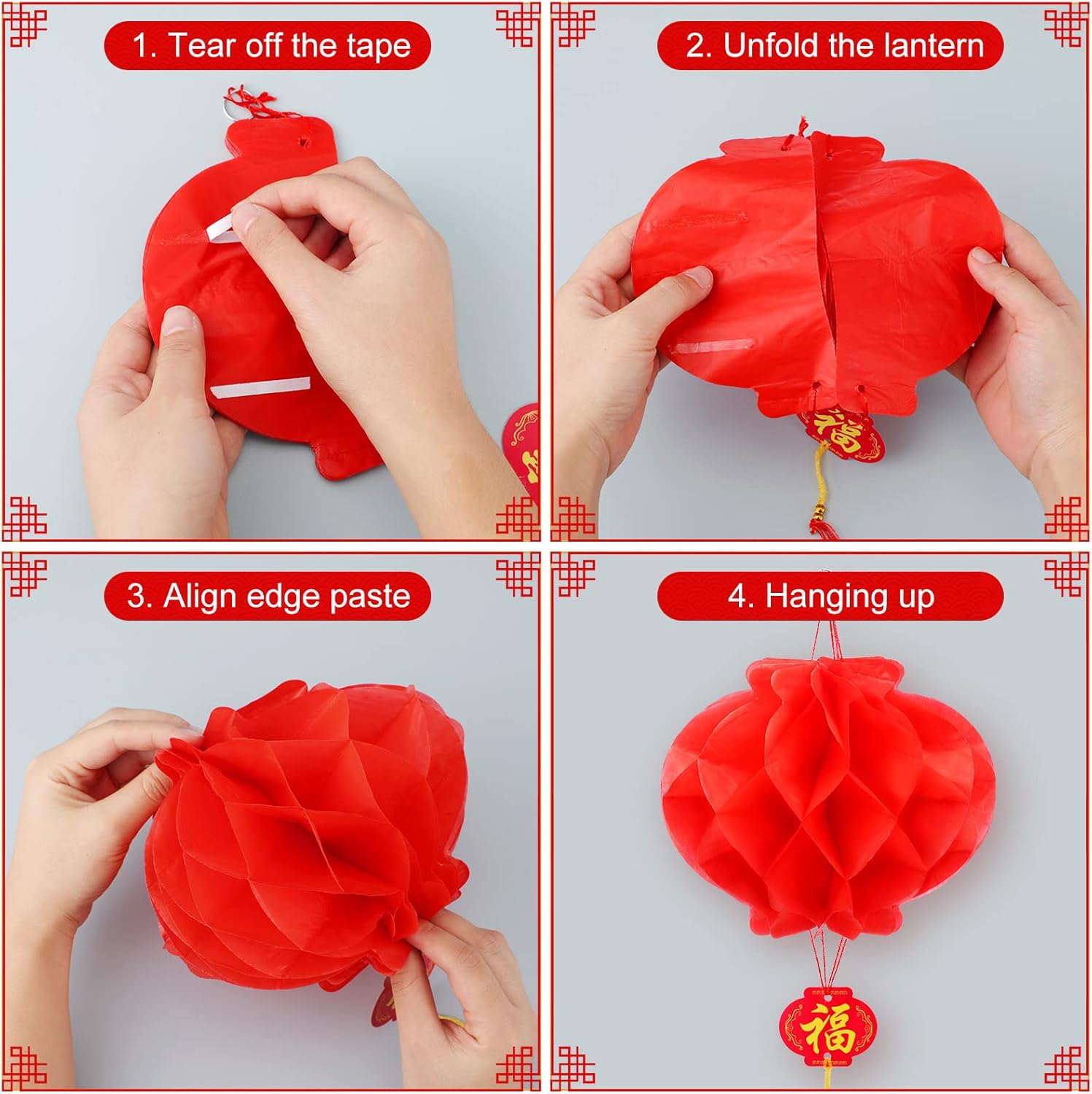 Mudder 20-Piece Chinese Japanese Paper Lantern Set