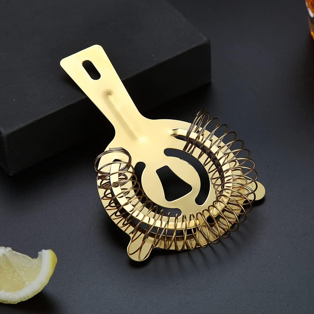 Evanda Cocktail Strainer with Gold Titanium Plating