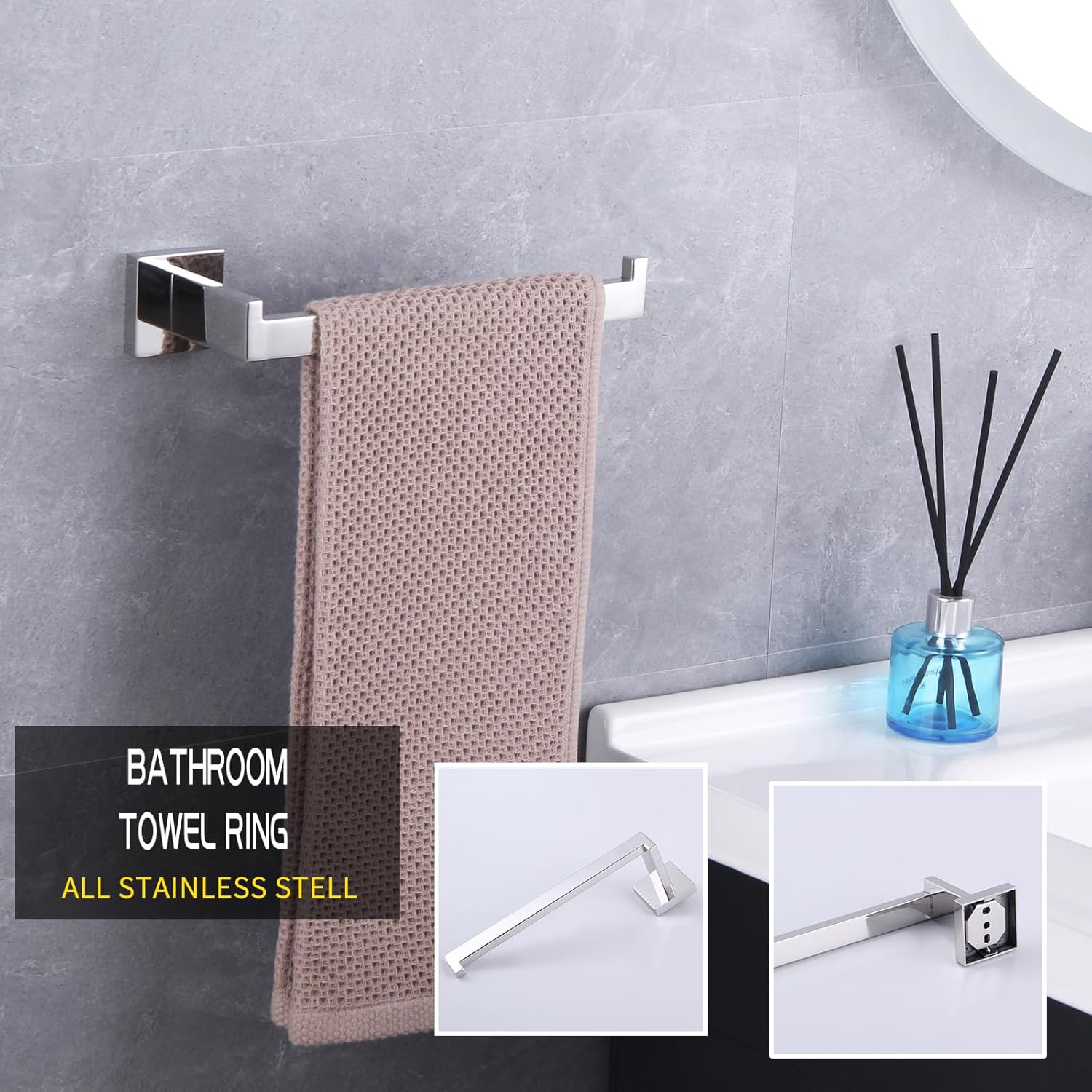 GERZWY Heavy Duty Stainless Steel Towel Ring 1