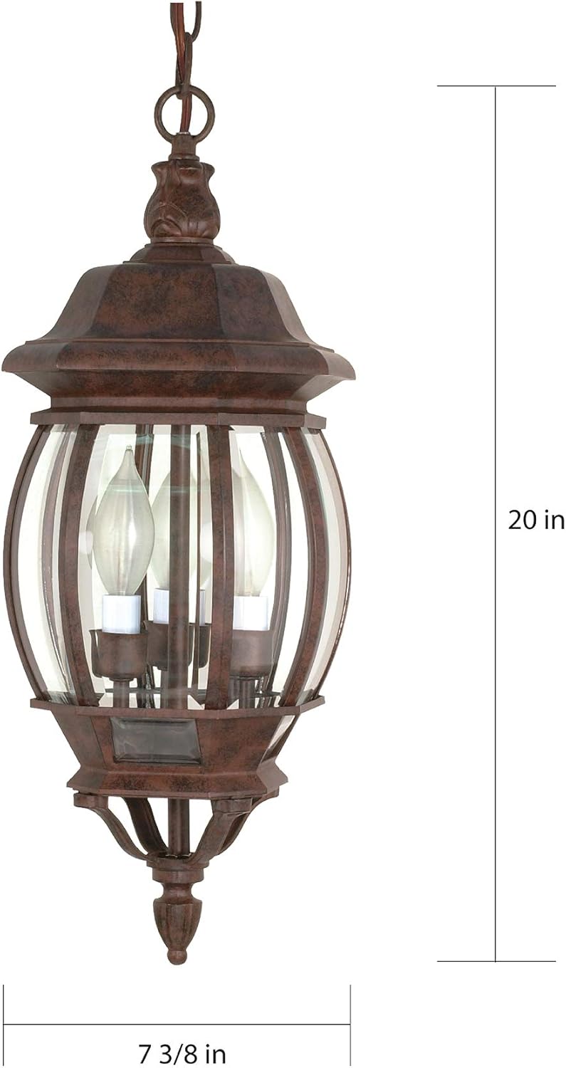 Nuvo 60895 Three Light Hanging Bronze Porch Lantern