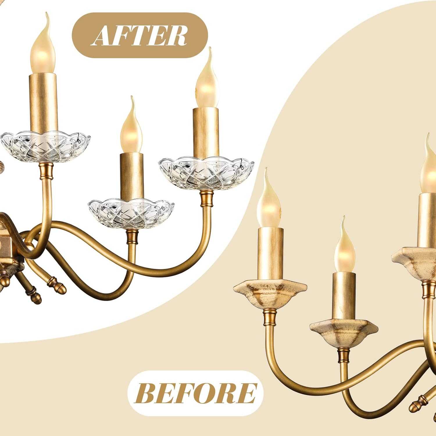 Bonuci 6 Pcs Crystal Chandelier Bobeche Replacement