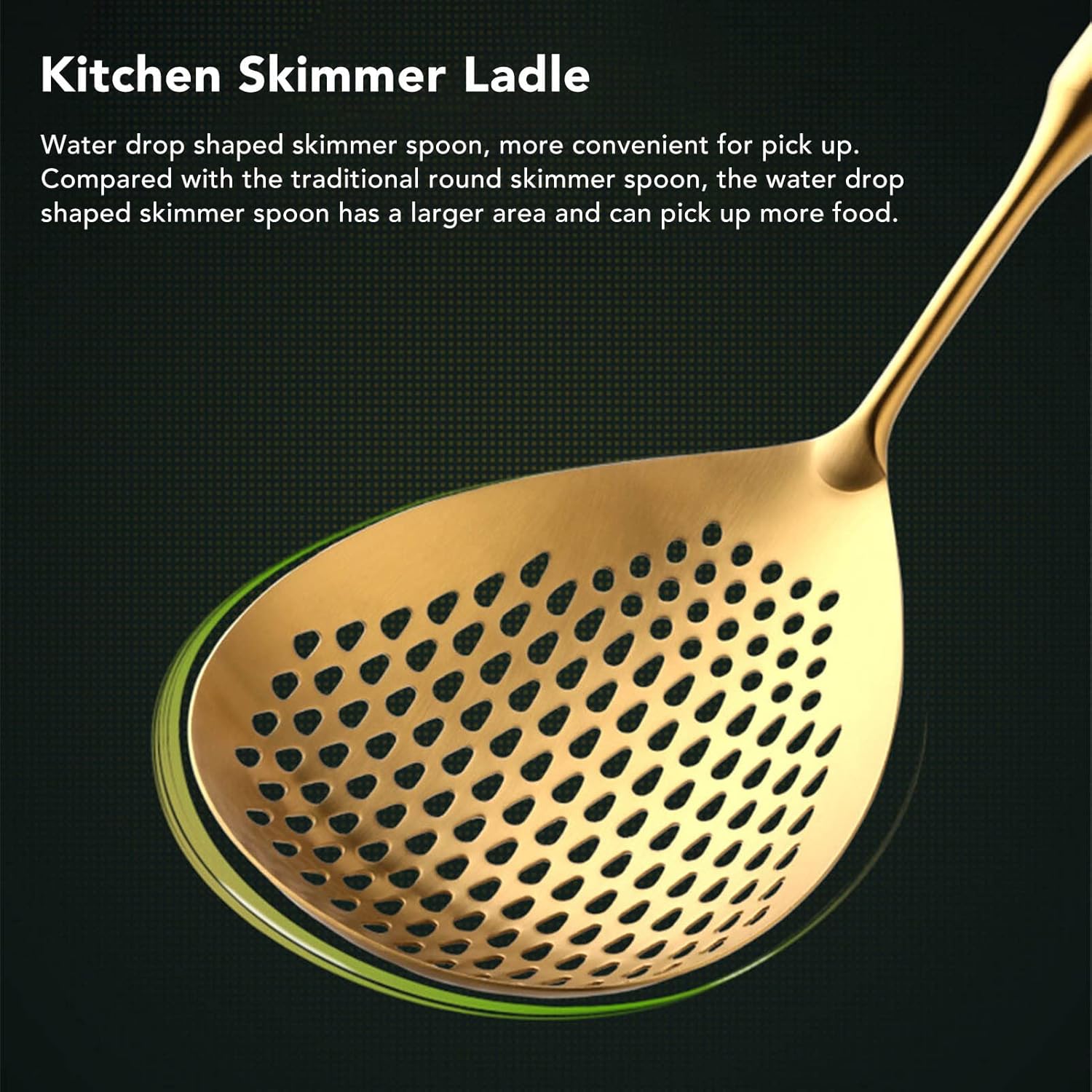 Cryfokt Gold Skimmer Ladle with Long Handle
