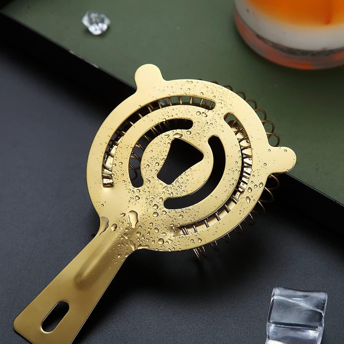 Evanda Cocktail Strainer with Gold Titanium Plating