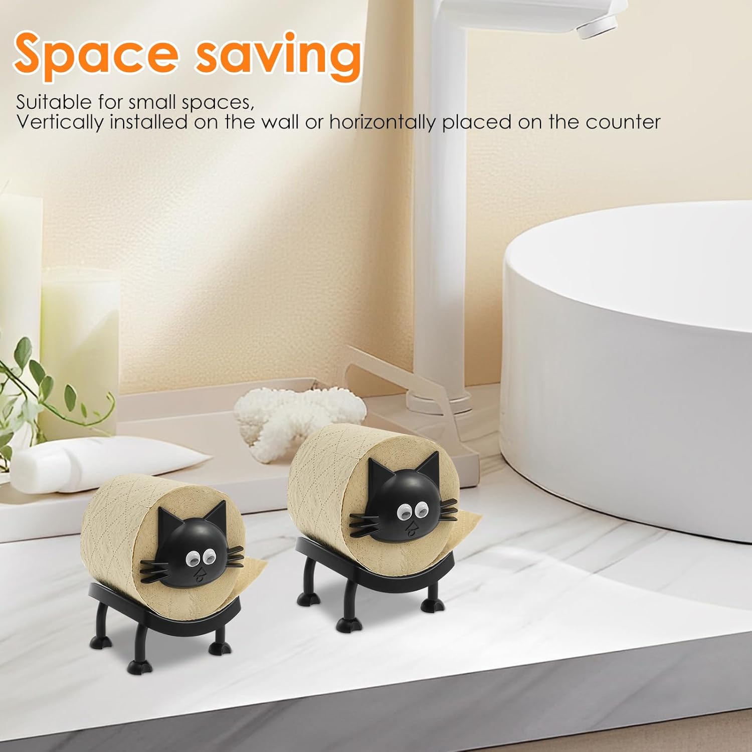 LAINIUTE 3Pcs Funny Cat Toilet Paper Holder