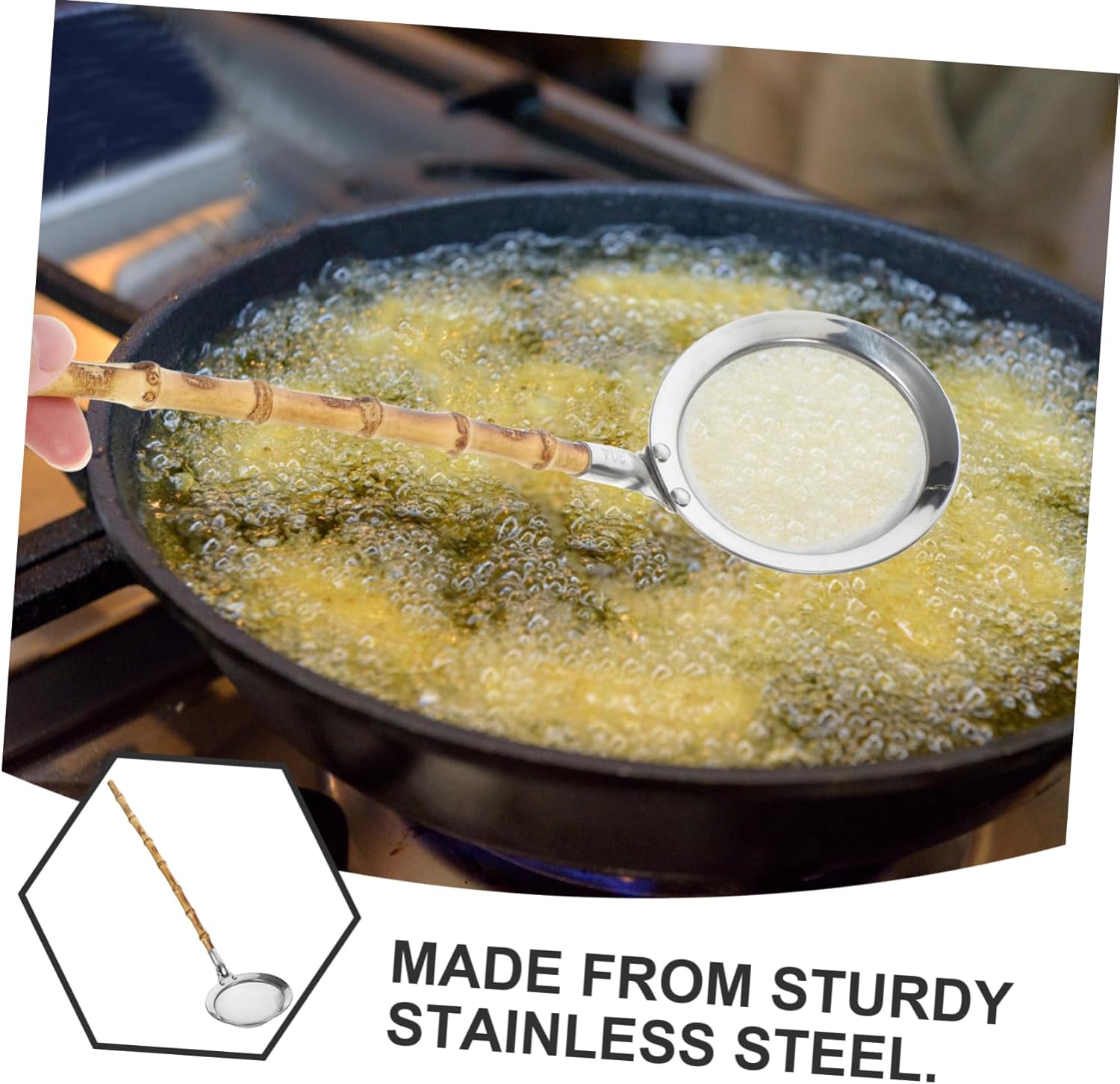 PRETYZOOM Stainless Steel Skimmer Ladle with Handle