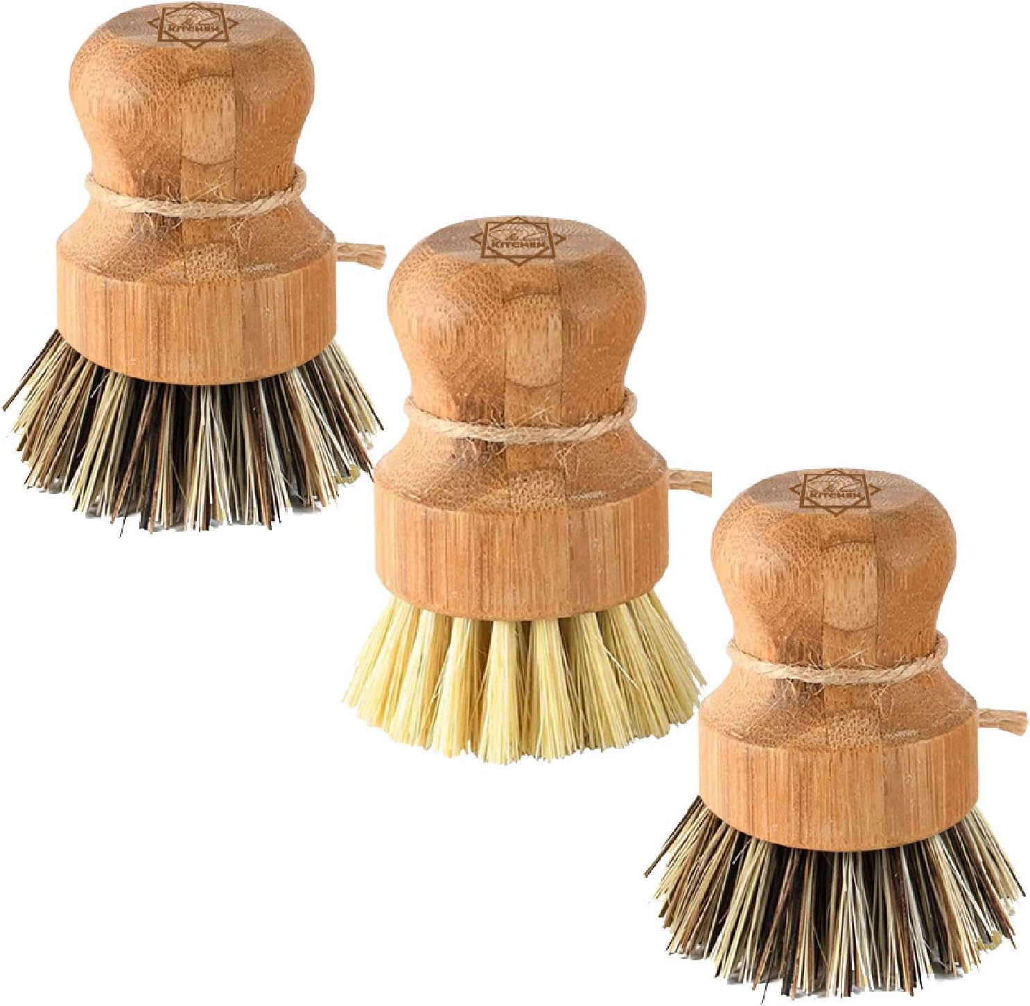 S C Bamboo Scrub Brush Set of 3