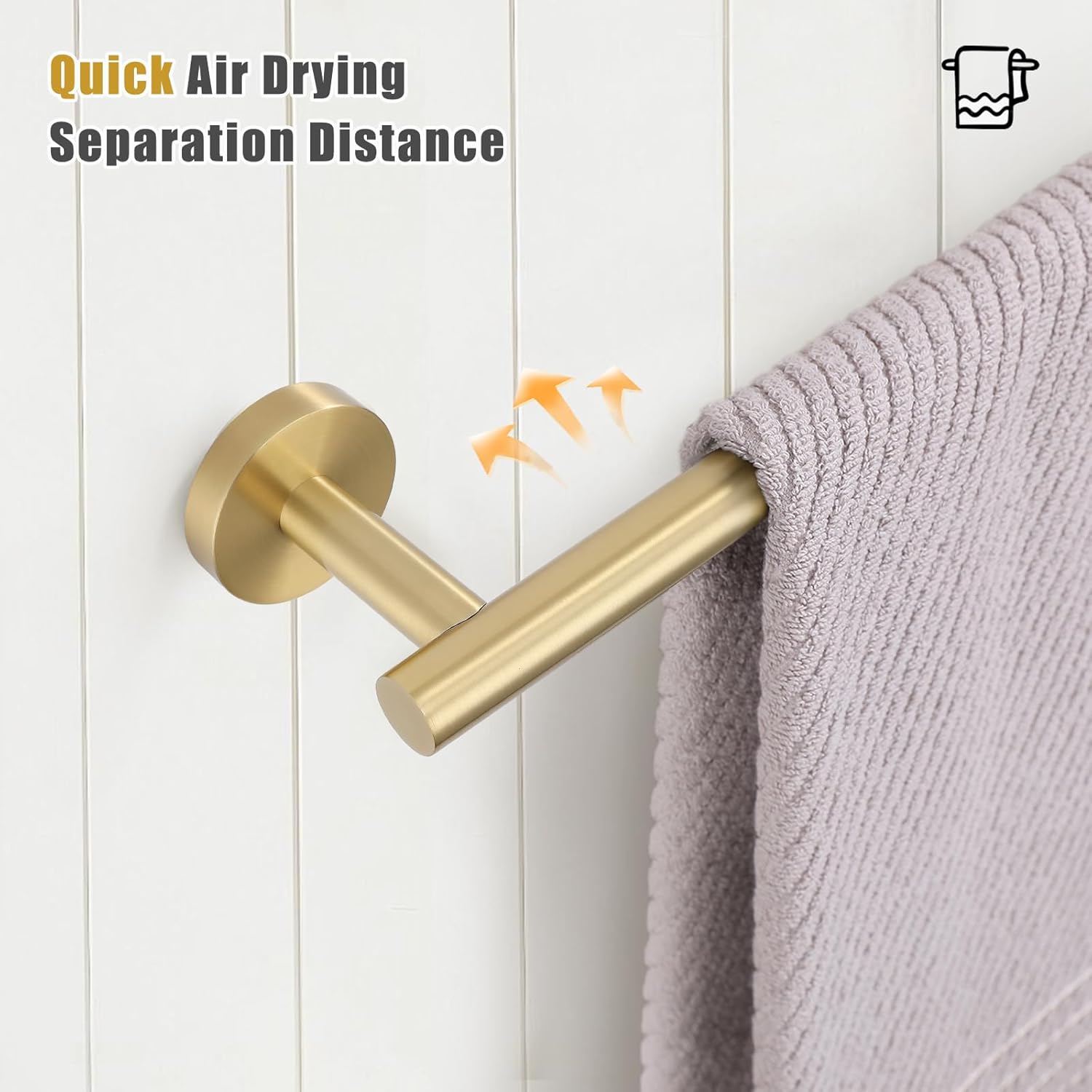 TURS Brushed Gold Towel Bar 276 Inch 1