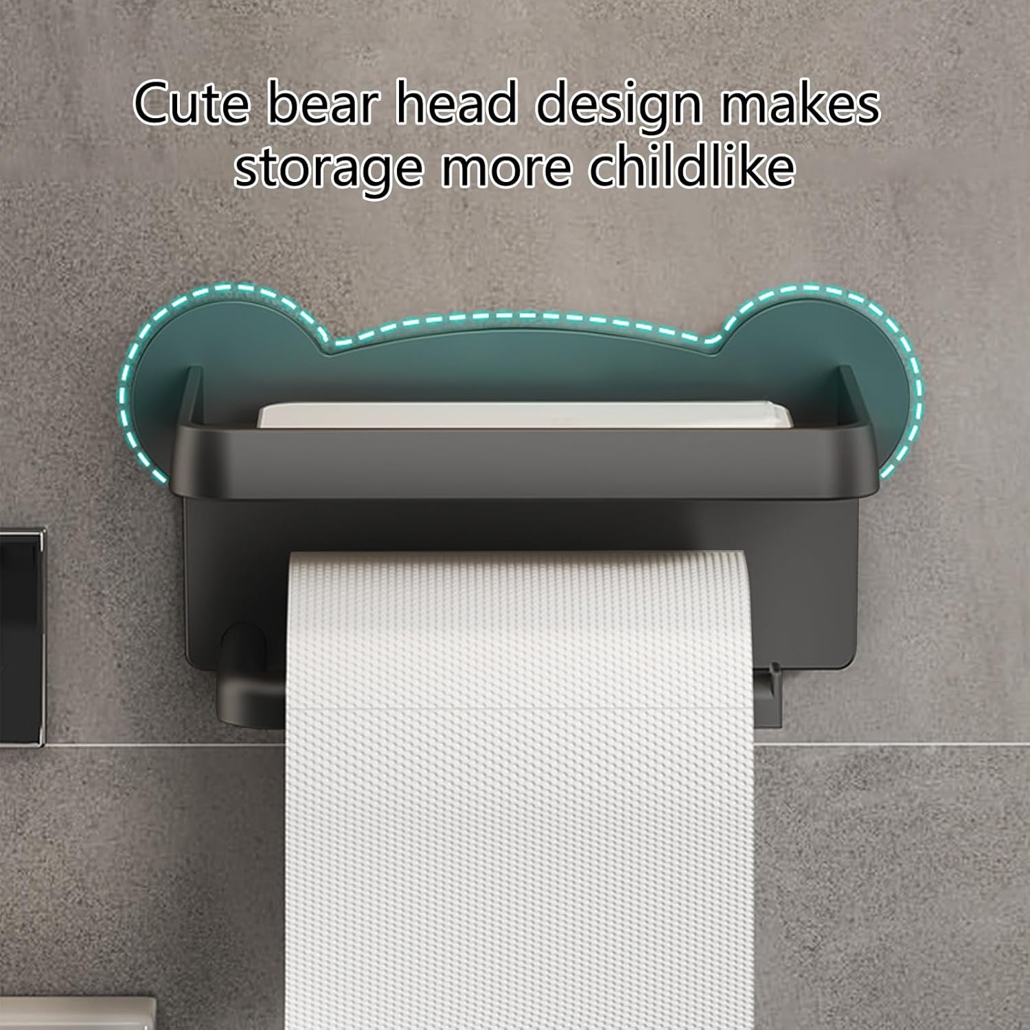 Toilet Paper Holder with Phone Shelf and Storage Rack