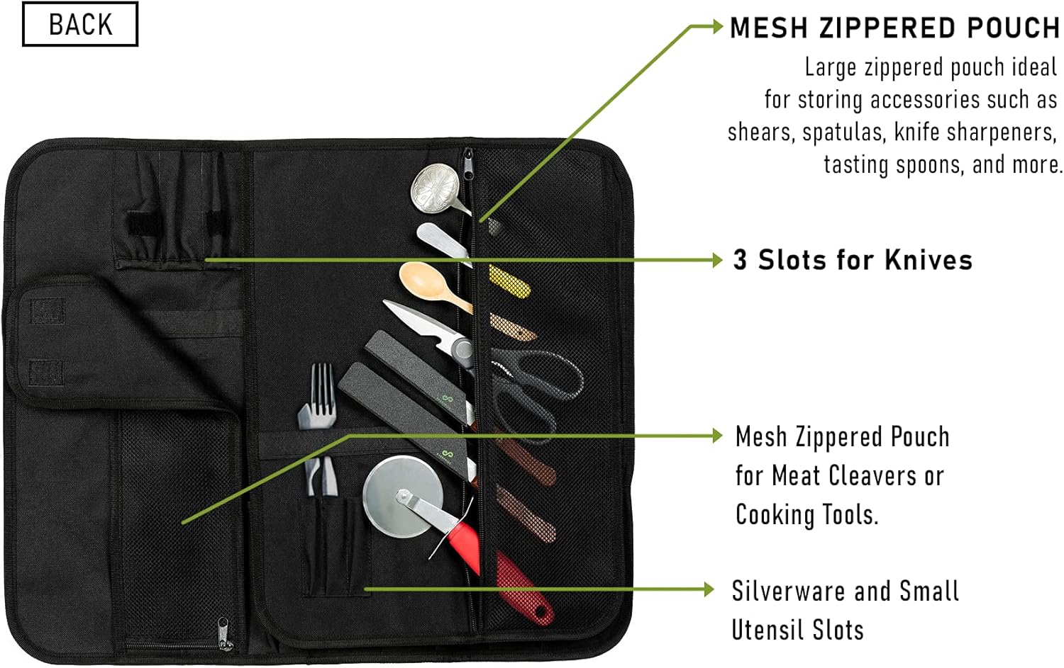 EVERPRIDE Chef Knife Roll Bag Holds 10 Knives 1