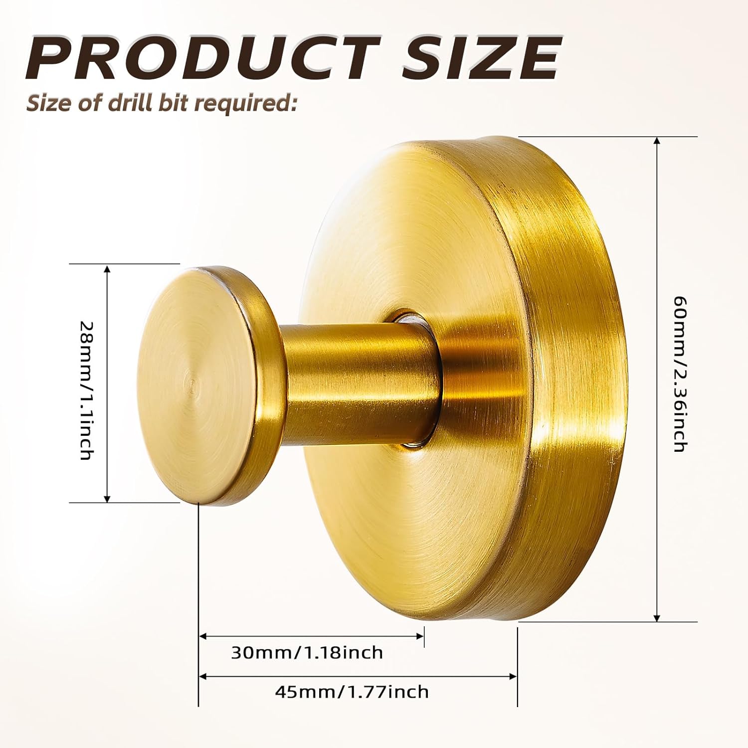 Supopular Reusable Suction Cup Hooks - Heavy Duty 22 Brushed Gold