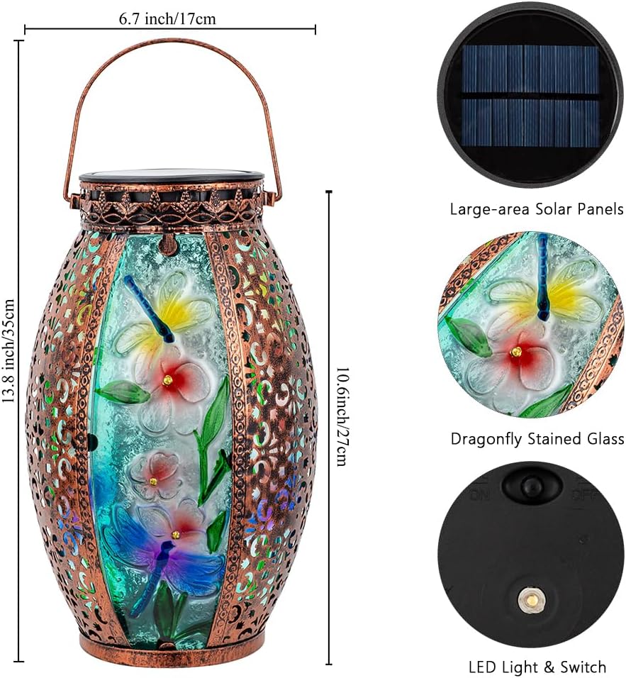 VEWOGARDEN Dragonfly Solar Lanterns for Outdoor Use