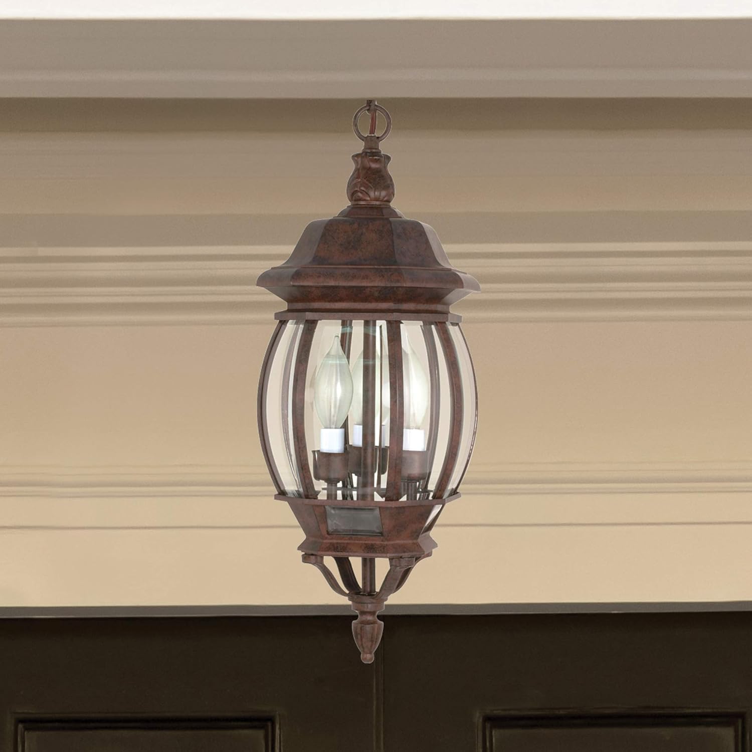 Nuvo 60895 Three Light Hanging Bronze Porch Lantern