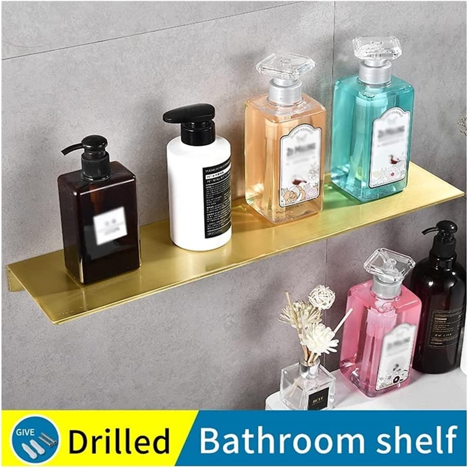 ALDEPO Brushed Towel Rail with Hook and Brush