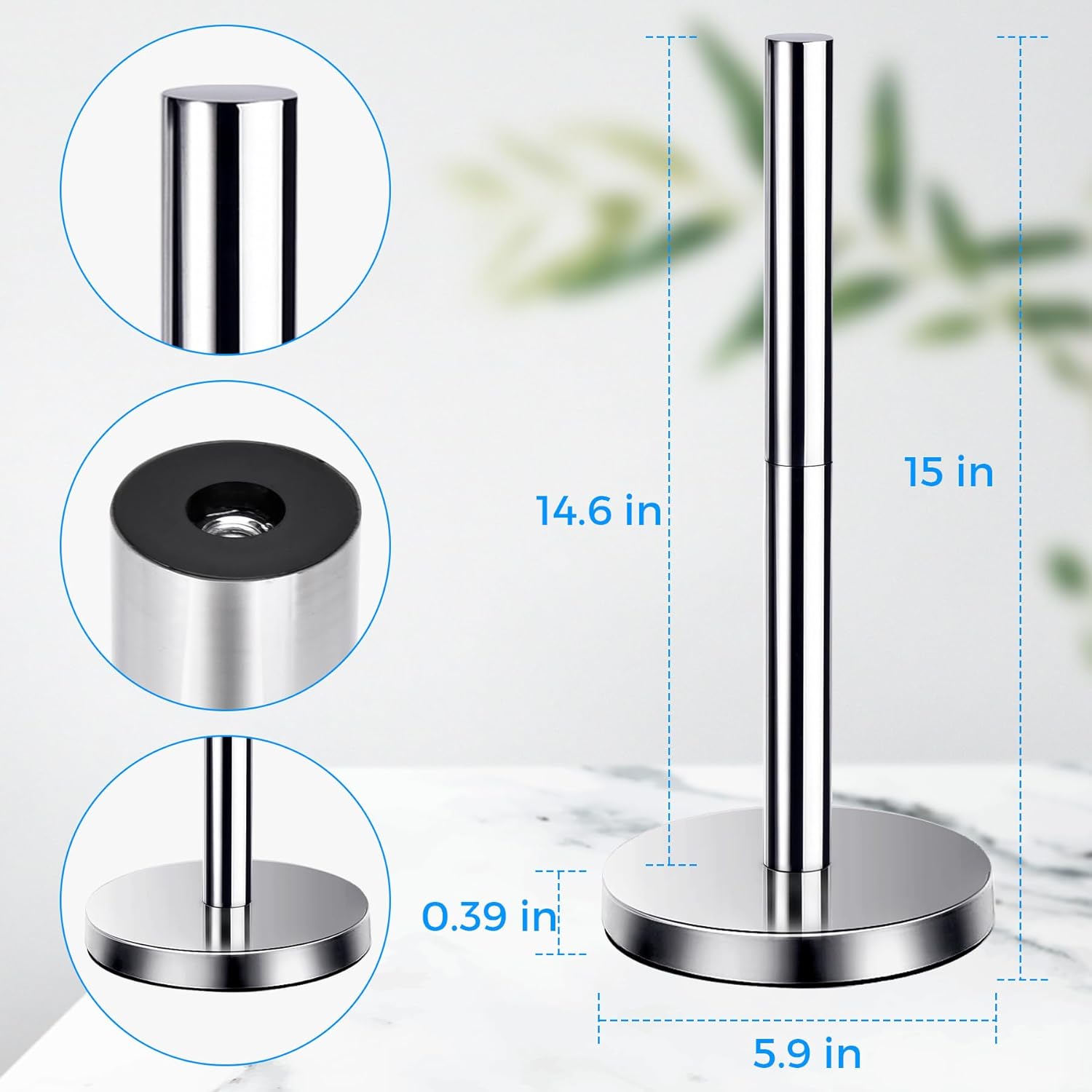 Toilet Paper Holder with 3 Rolls Storage Stand SUS304 Stainless Steel Chrome