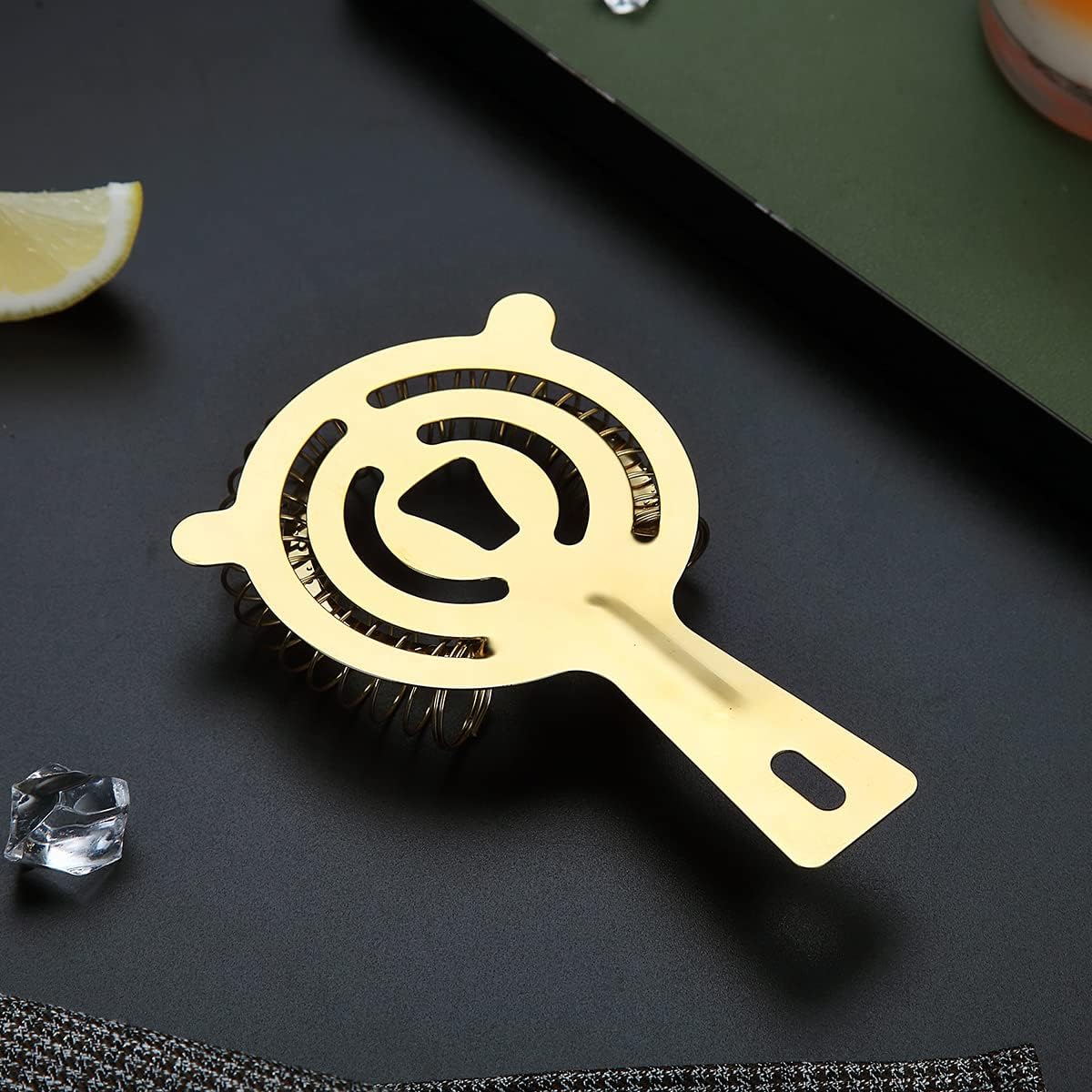 Evanda Cocktail Strainer with Gold Titanium Plating