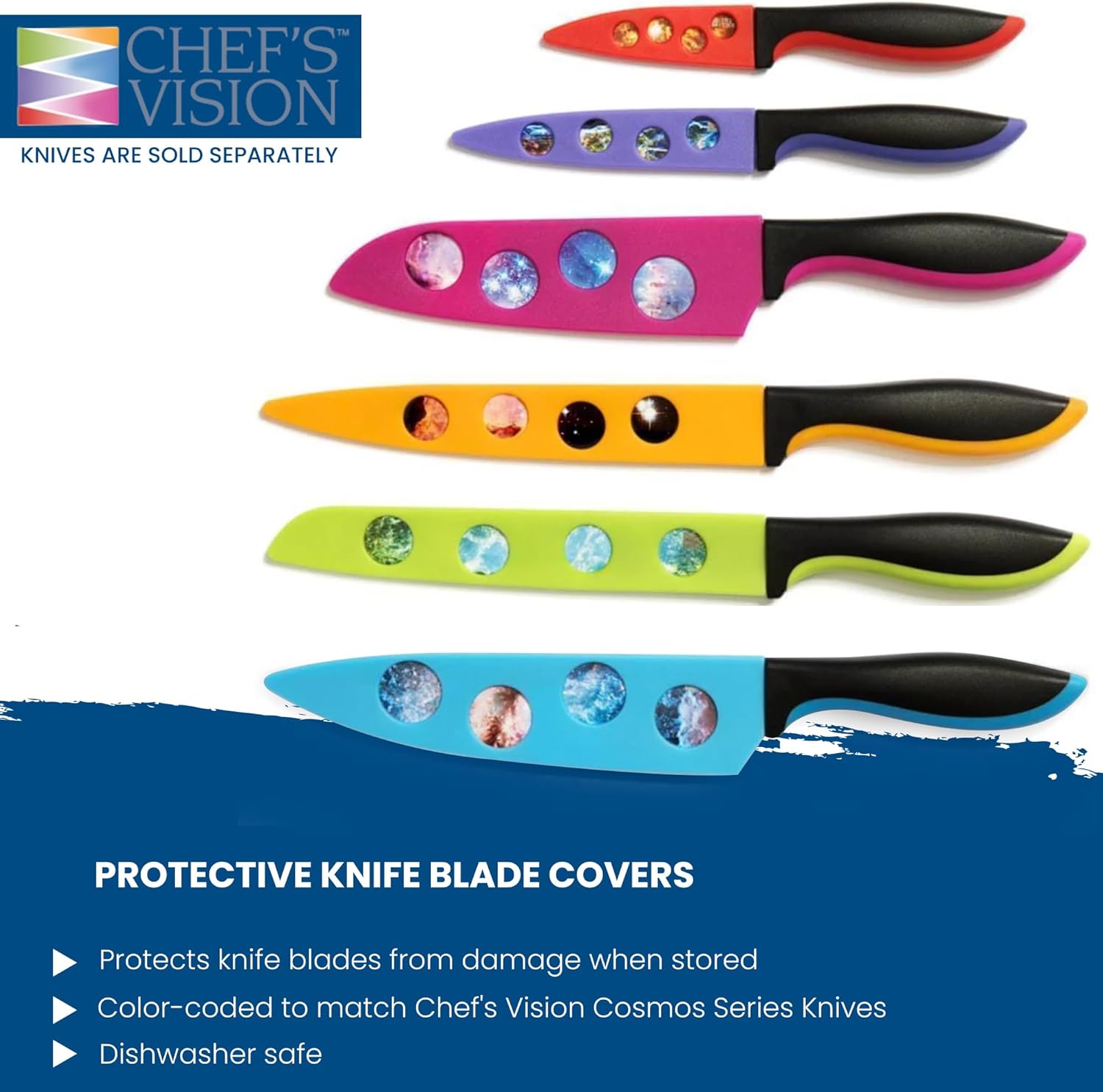Chefs Vision Cosmos Knife Blade Covers - Durable Stylish Knife Guards