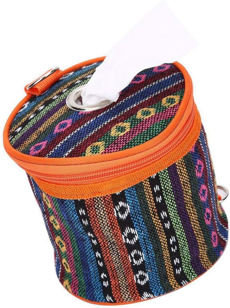 Round Tissue Box Roll Holder with Hook for Camping