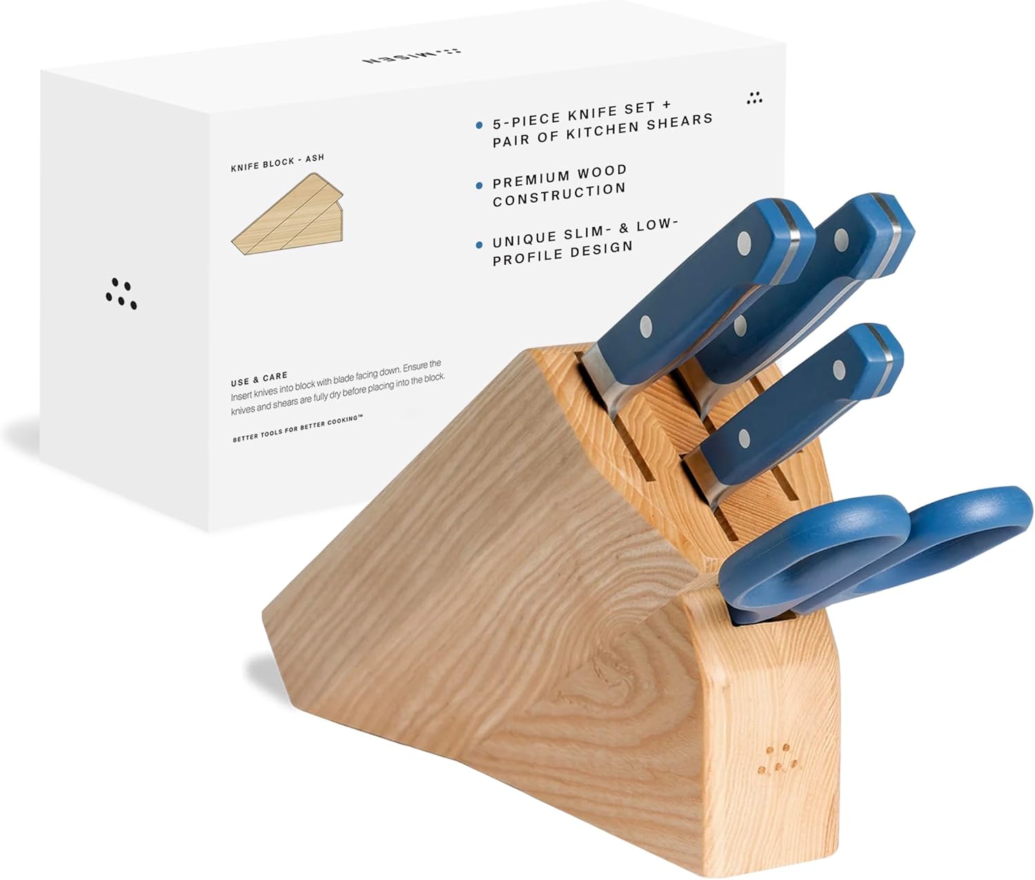 Misen Ash Knife Block with 5 Slots