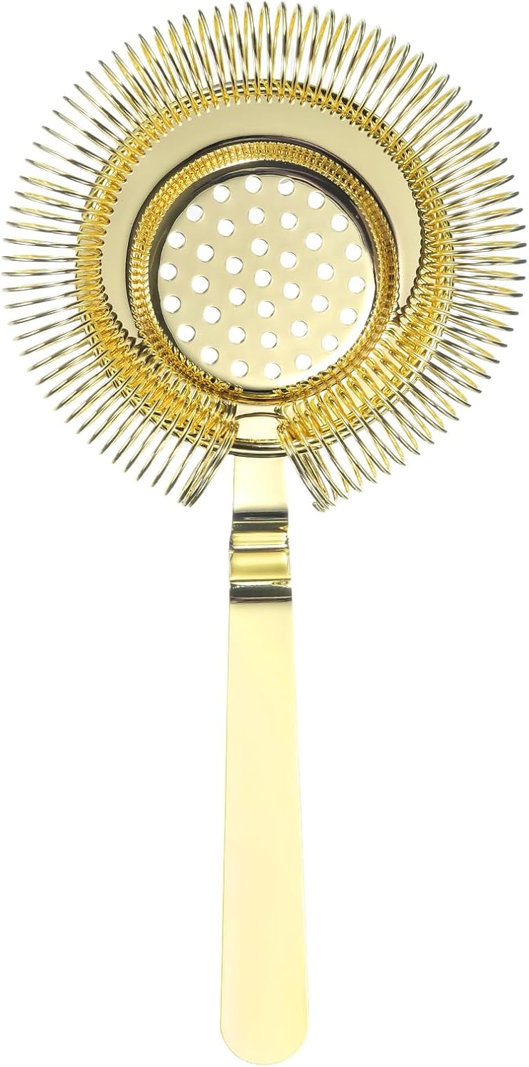 Cocktail Strainer - Stainless Steel Bar Strainer for Drinks 210mm Gold