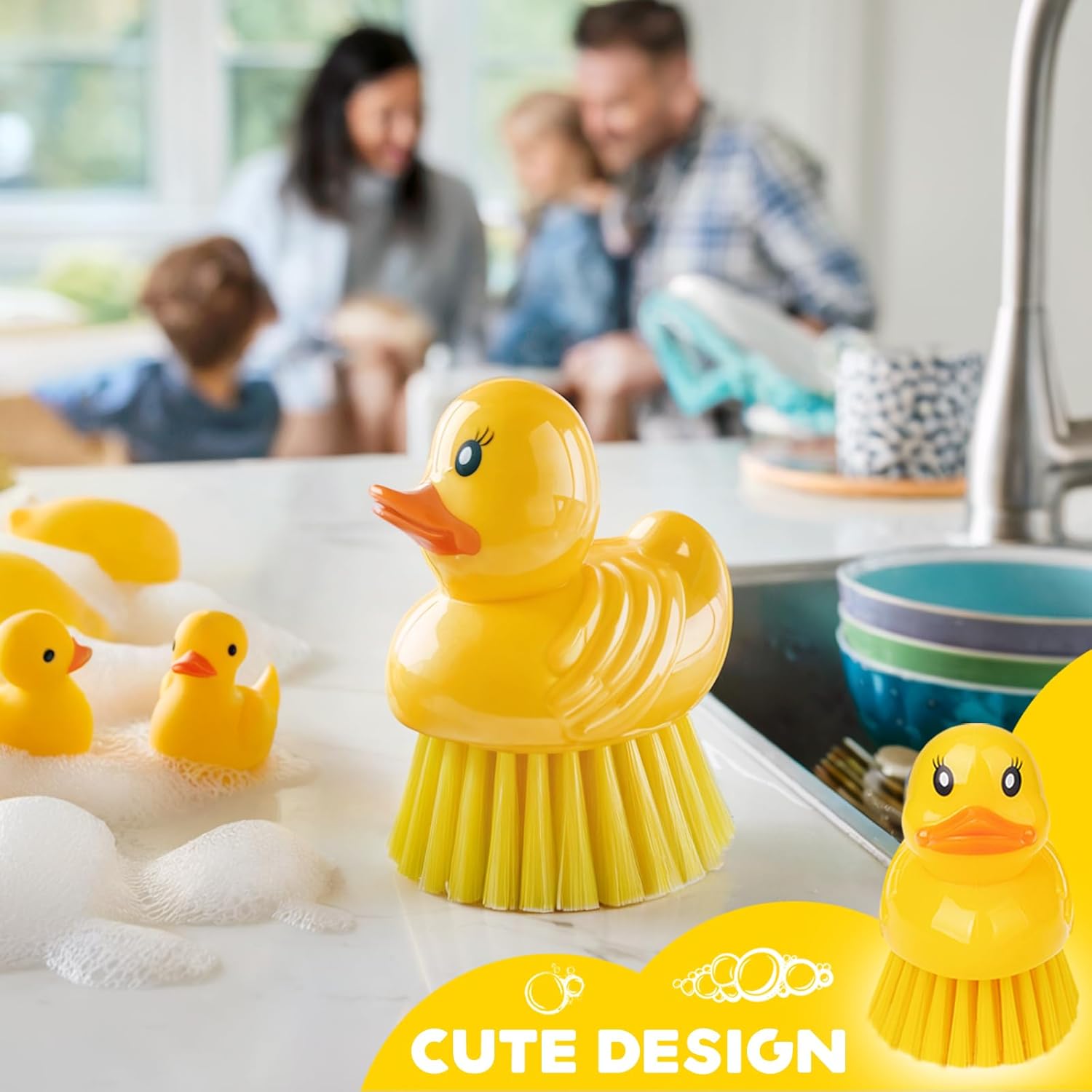 GTOTd Cute Ducky Dish Brush Set of 2