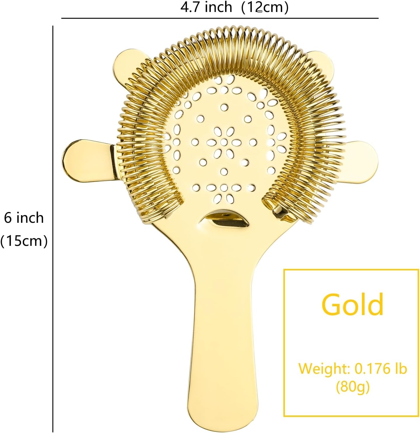 YUHWYI 4-Prong Cocktail Strainer with Star Design 1