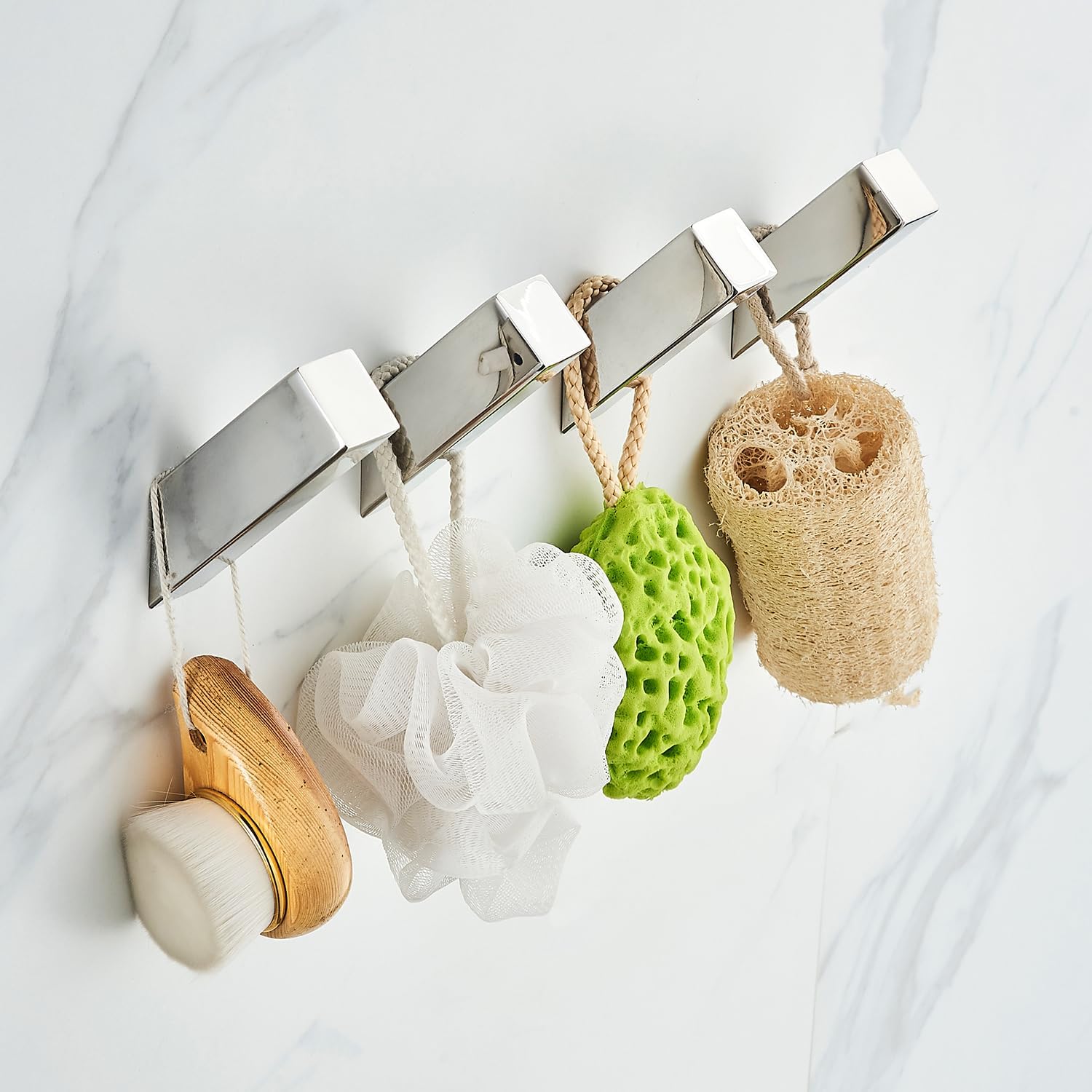 YJ YANJUN Chrome Towel Hook Set of 4 - Modern Bathroom Robe Hook