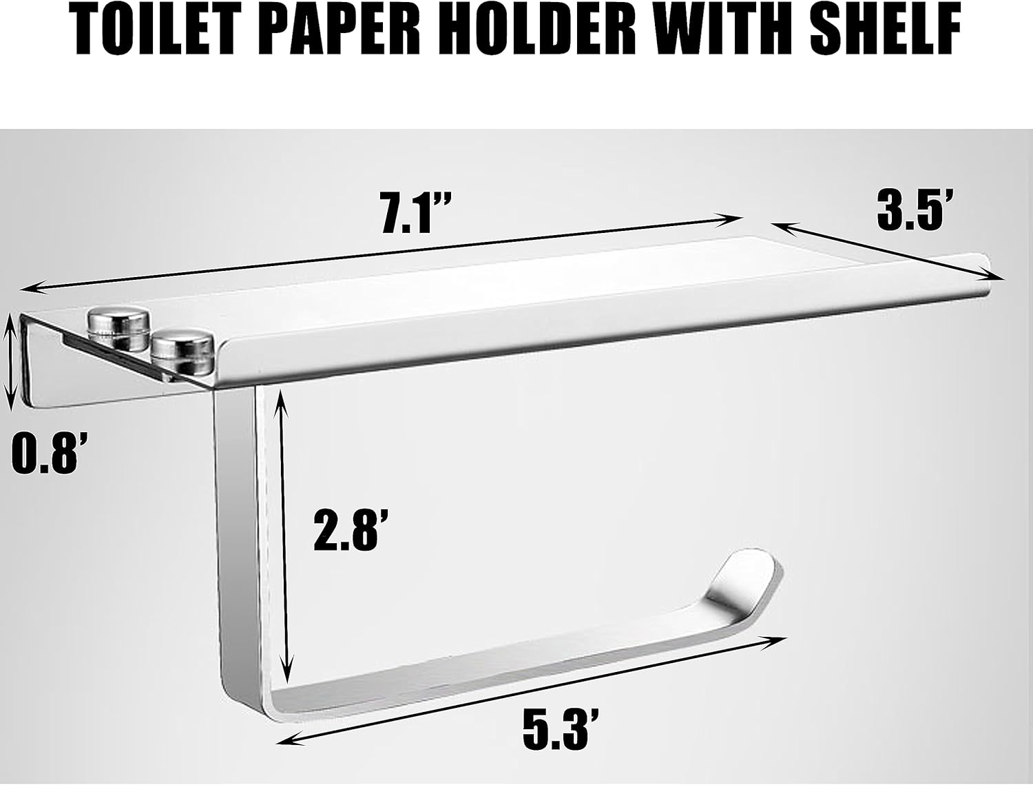 Stainless Steel Toilet Paper Holder with Shelf 1