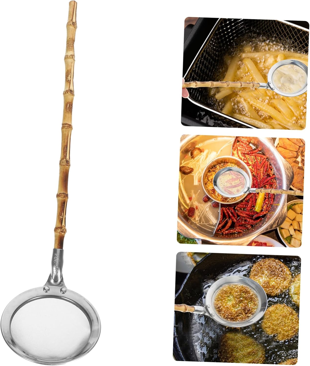 PRETYZOOM Stainless Steel Skimmer Ladle with Handle