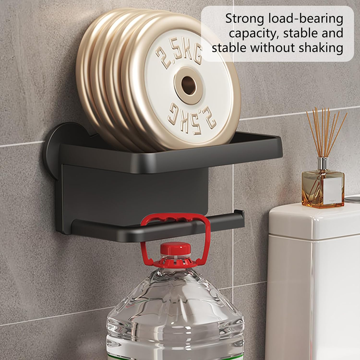 Toilet Paper Holder with Phone Shelf and Storage Rack