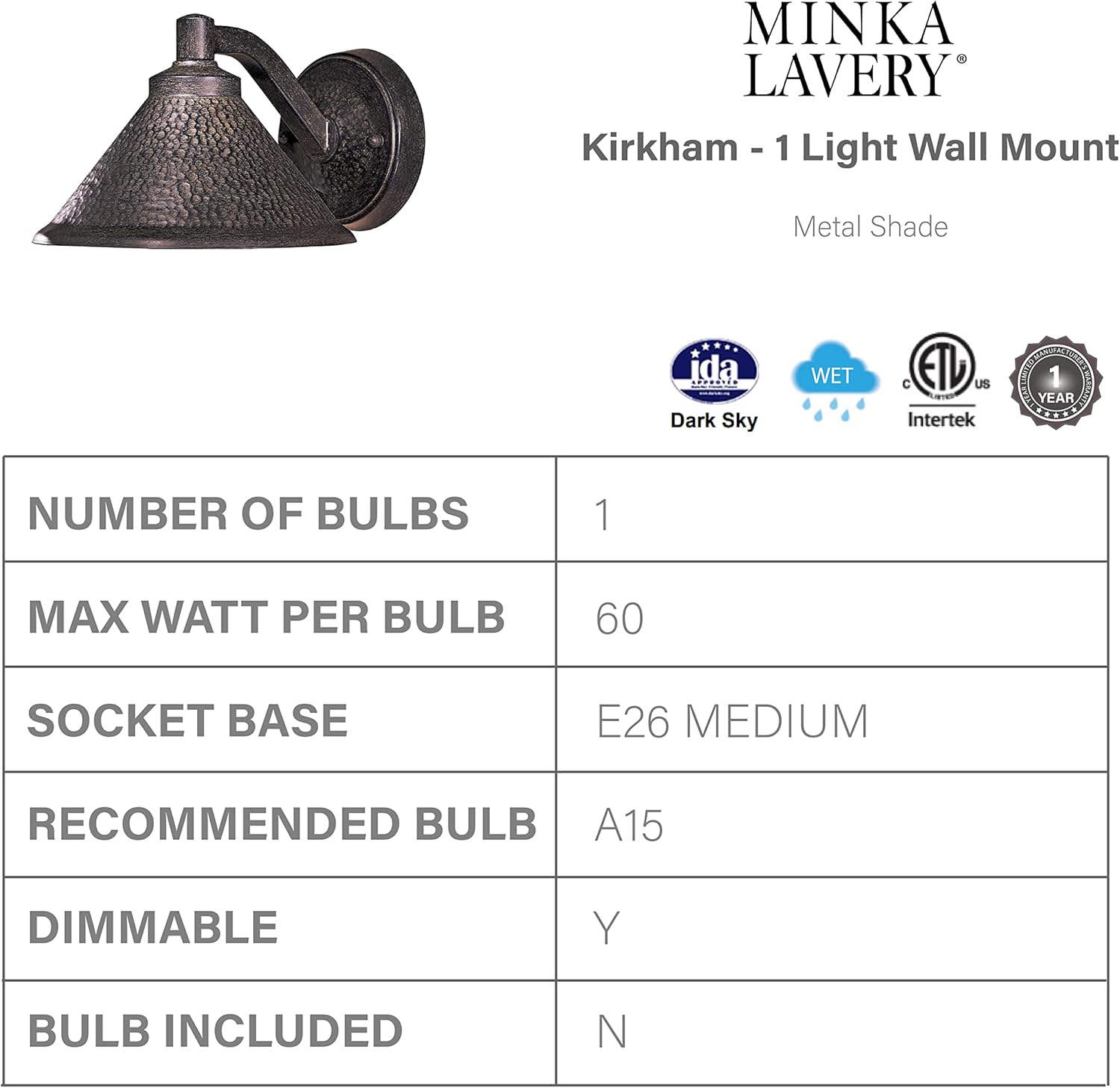 Minka Lavery Outdoor Wall Light 8101-A138 Bronze