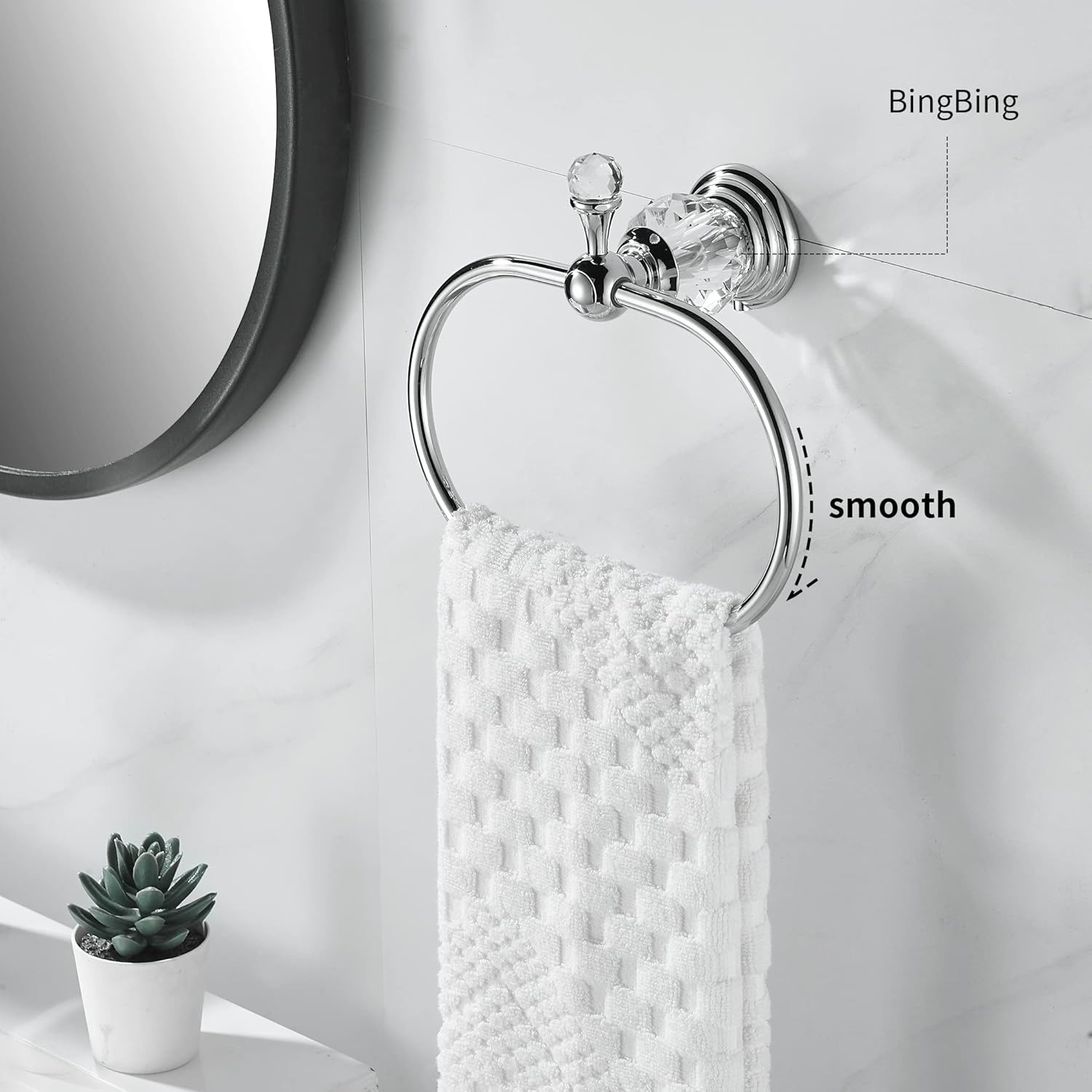 WOLIBEER Chrome Towel Ring Bath Rack