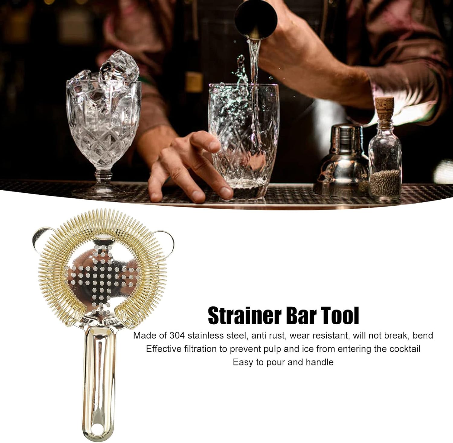 AOZU Bar Tool Strainer 304 Stainless Steel