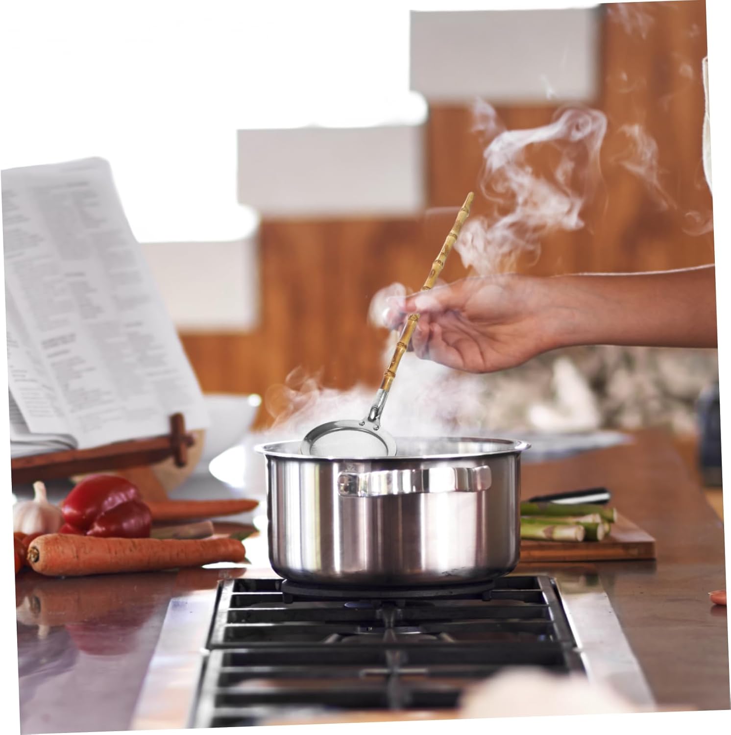 PRETYZOOM Stainless Steel Skimmer Ladle with Handle