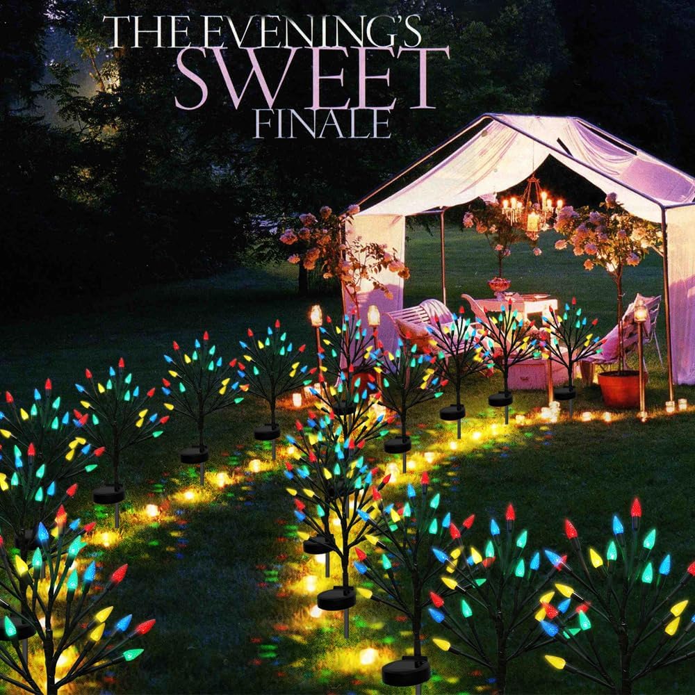 BeHiller Solar Strawberry Tree Lights 2PACK 40LED Outdoor Decor