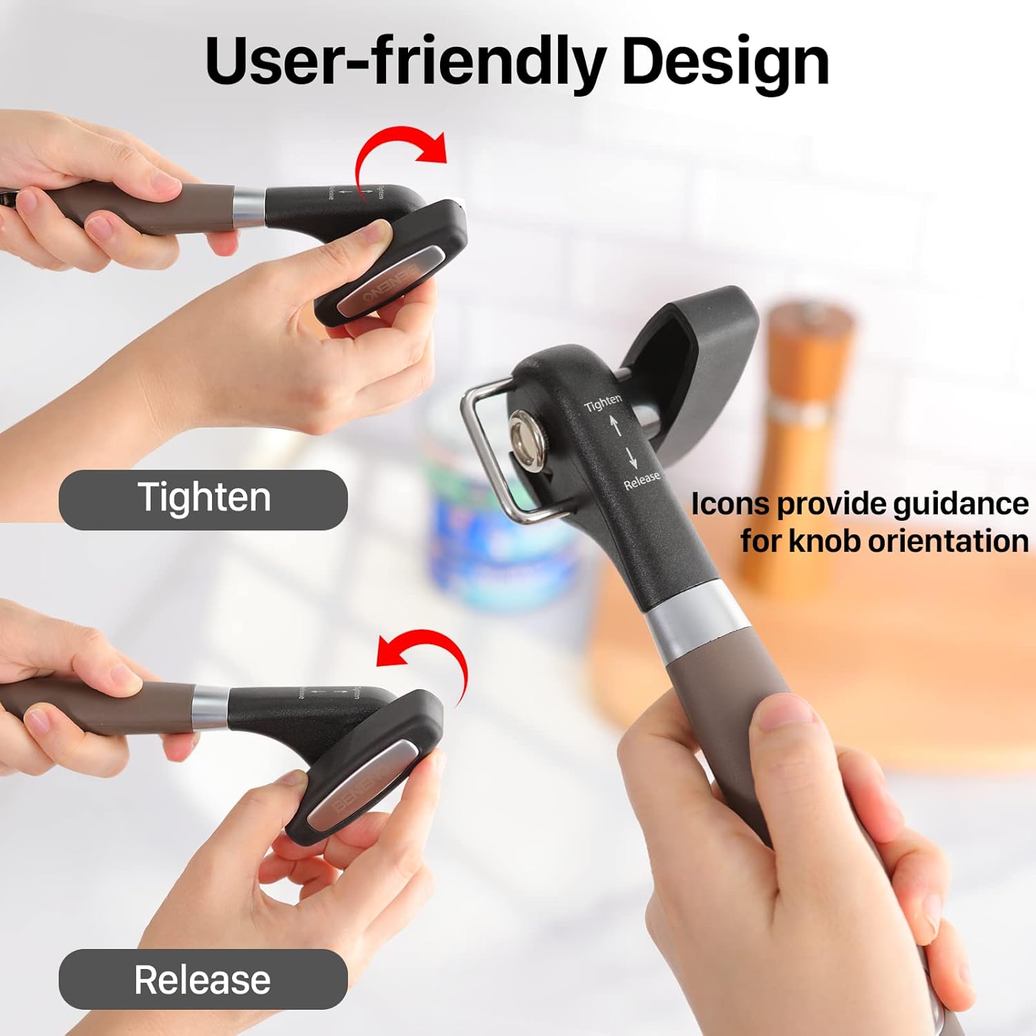 Beneno Smooth Edge Manual Can Opener with Durable Blade