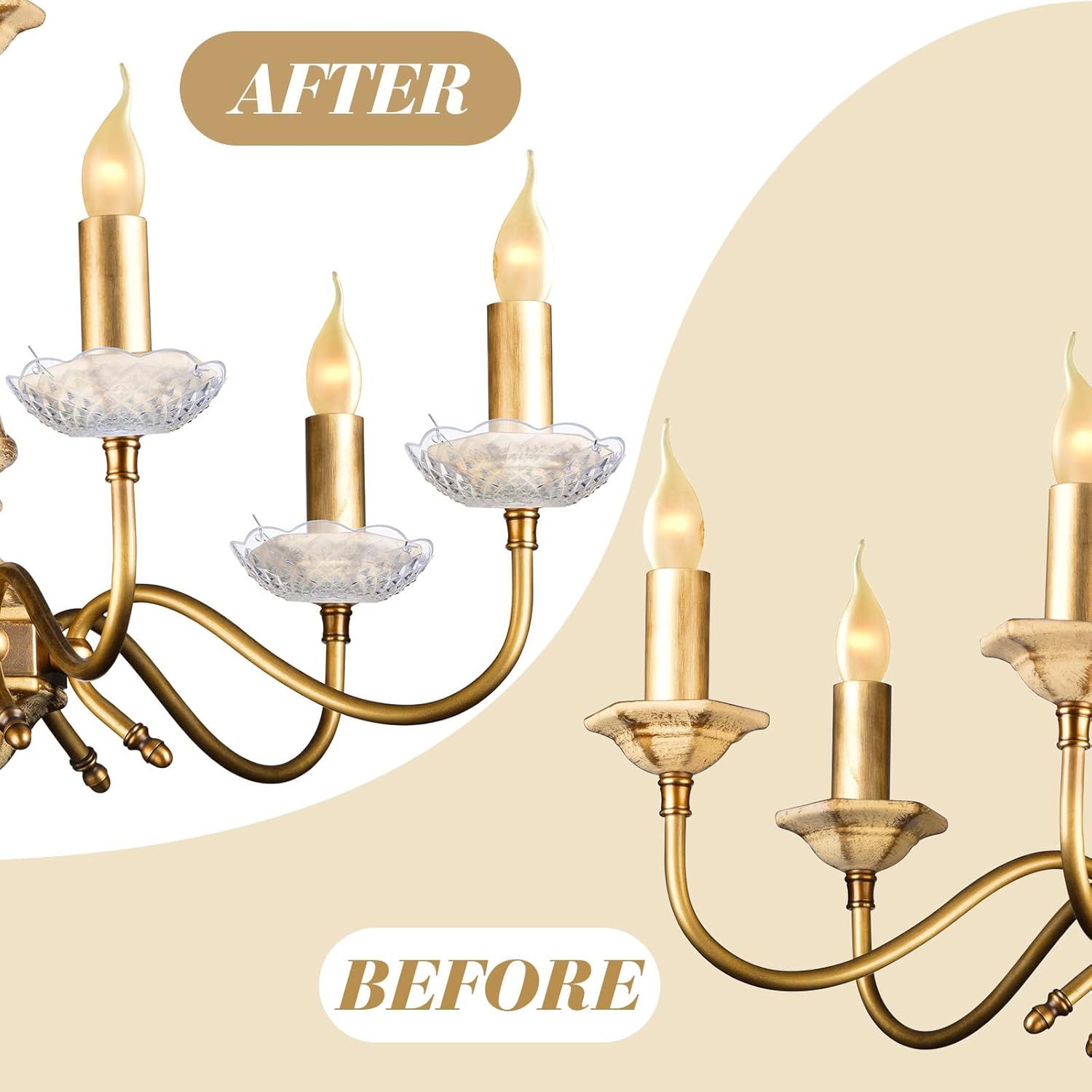 Bonuci 6 Pcs Chandelier Bobeche Replacement with 4 Side Holes