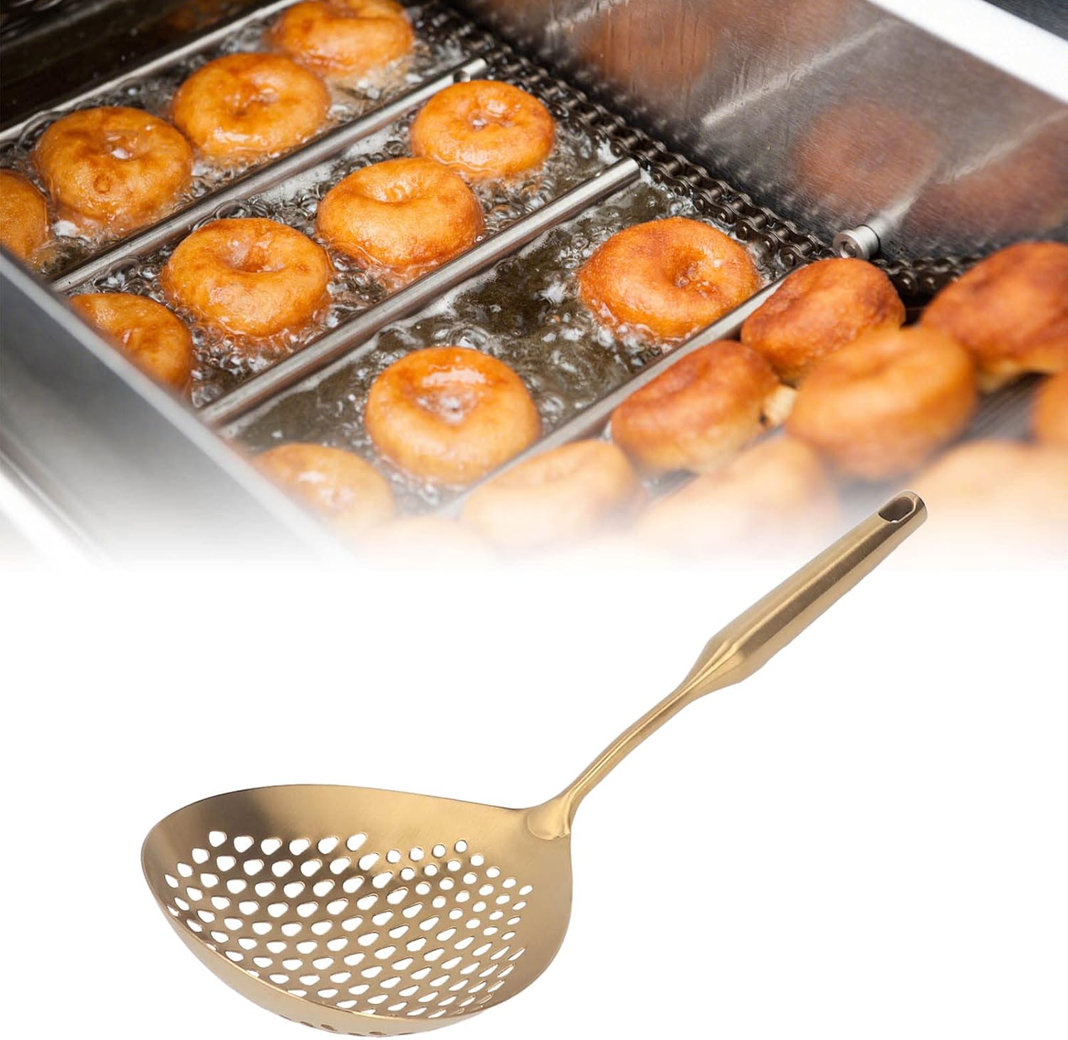 Cryfokt Gold Skimmer Ladle with Long Handle