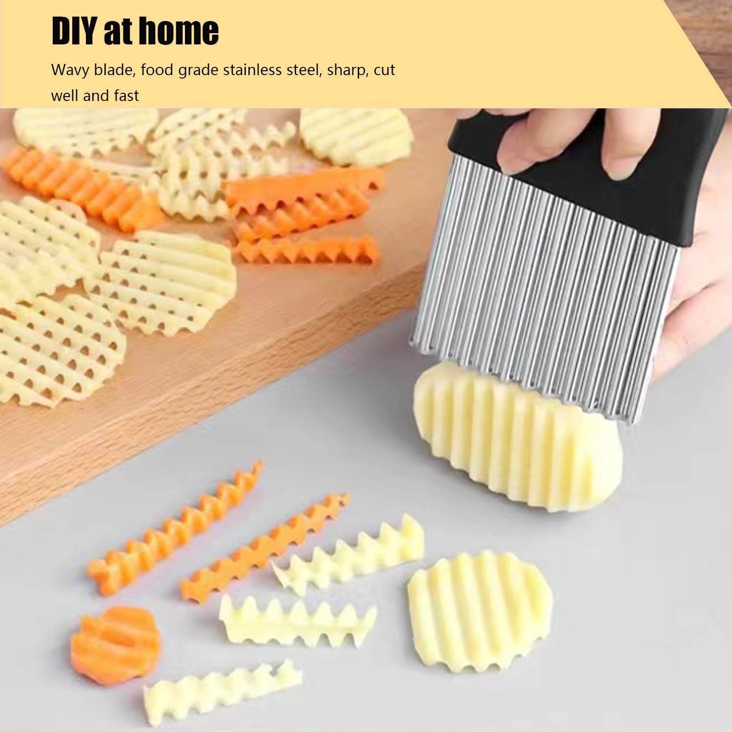 SOAZTAUM 3-Piece Crinkle Cutter Set with Brush