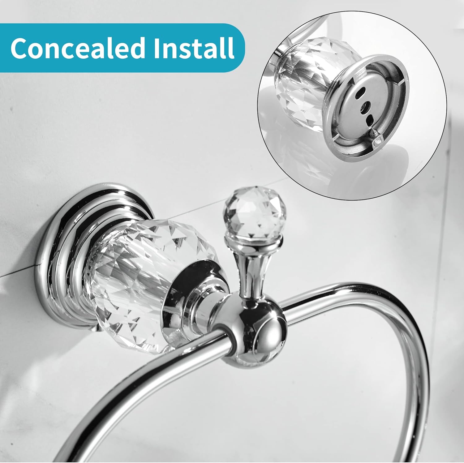WOLIBEER Chrome Towel Ring Bath Rack