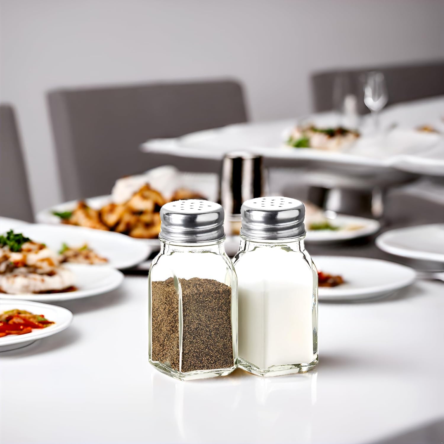 BNYD Salt Pepper Shakers Set Clear Glass
