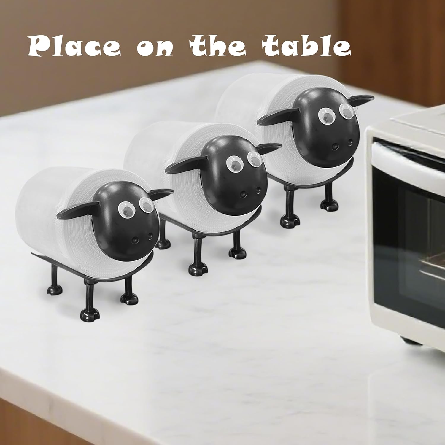 Beiskll Funny Sheep Toilet Paper Holder Black