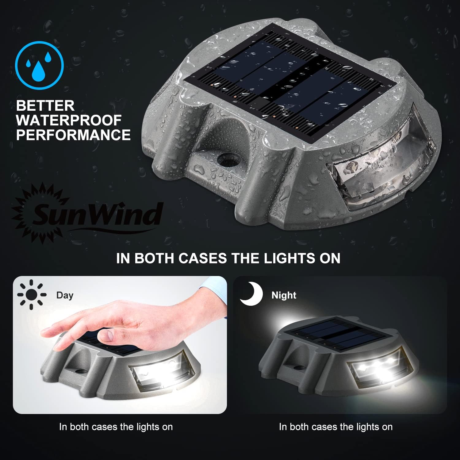Sunwind 4 Pack Solar Deck Lights Outdoor White