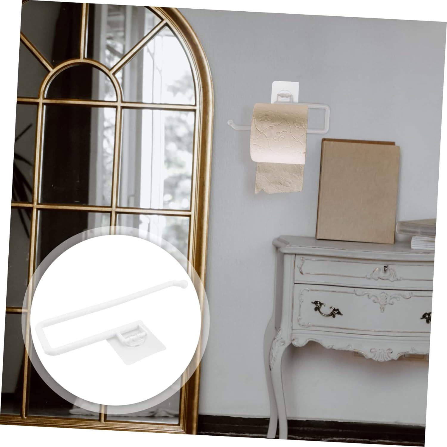 1Pc Wall Mount Toilet Paper Holder Durable Stylish Space Saving