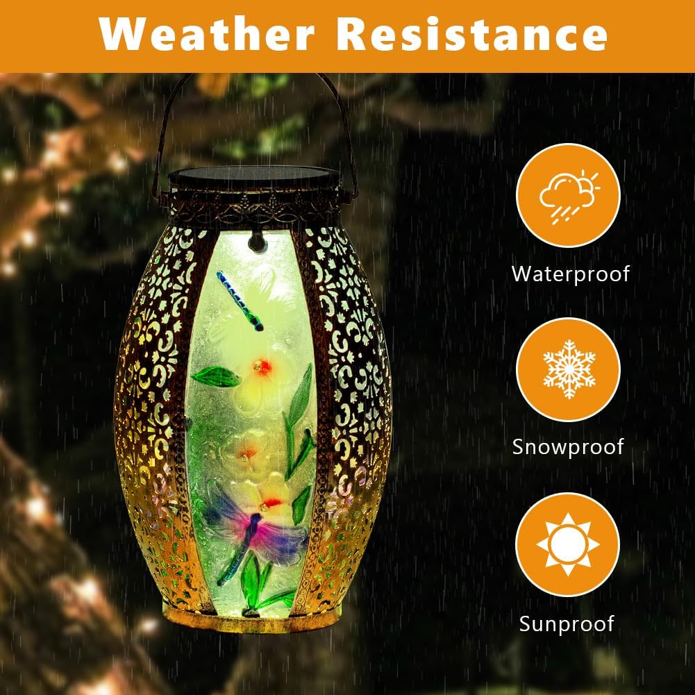 VEWOGARDEN Dragonfly Solar Lanterns for Outdoor Use