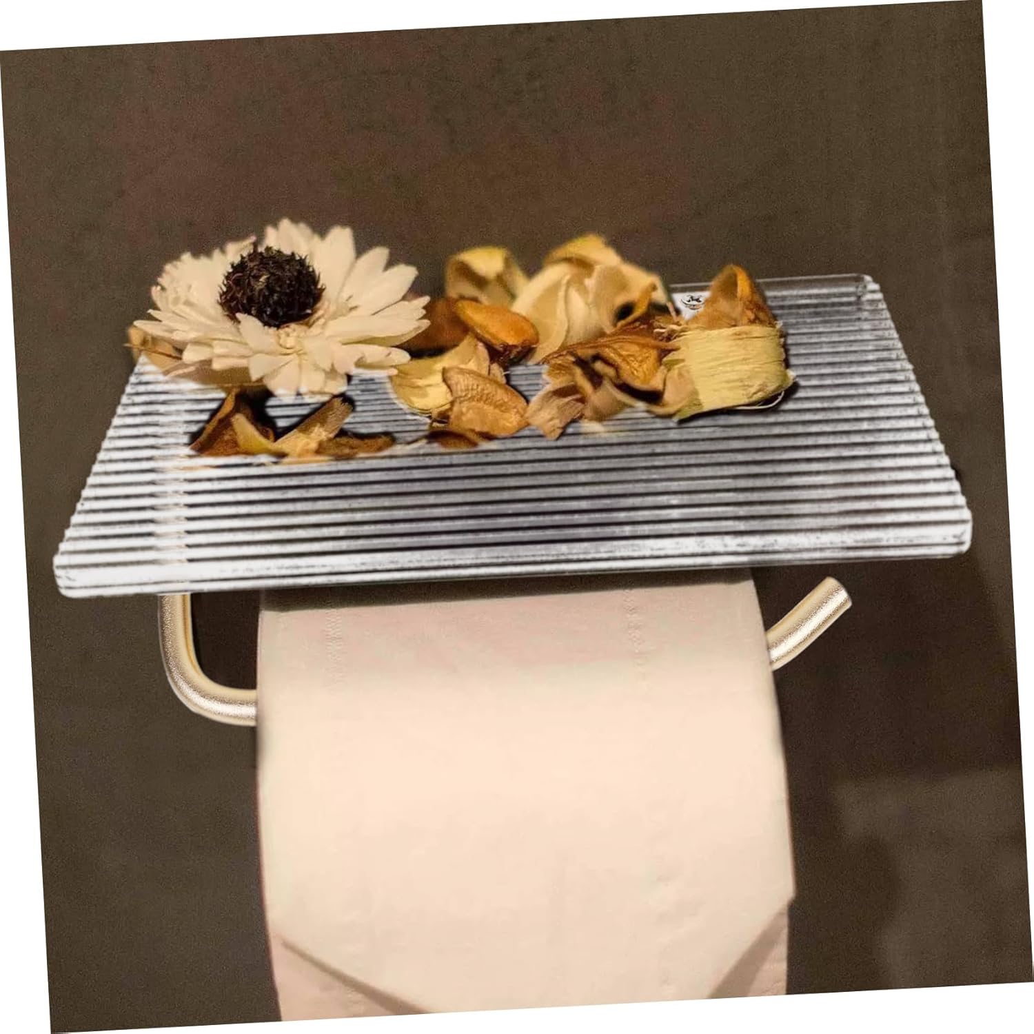 Wall Mounted Paper Towel Holder with Acrylic Shelf