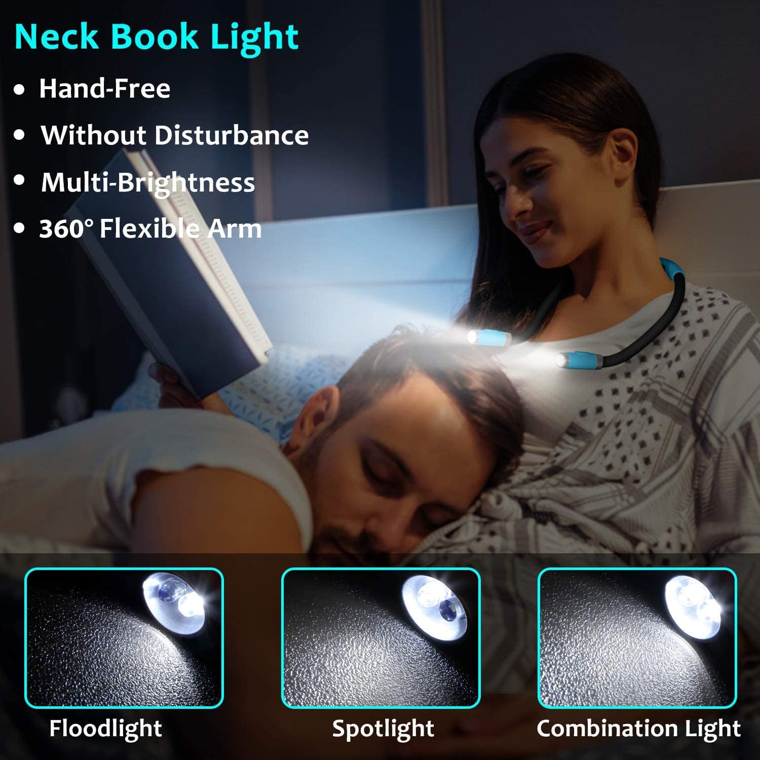 LUXJET Rechargeable LED Book Light for Night Reading
