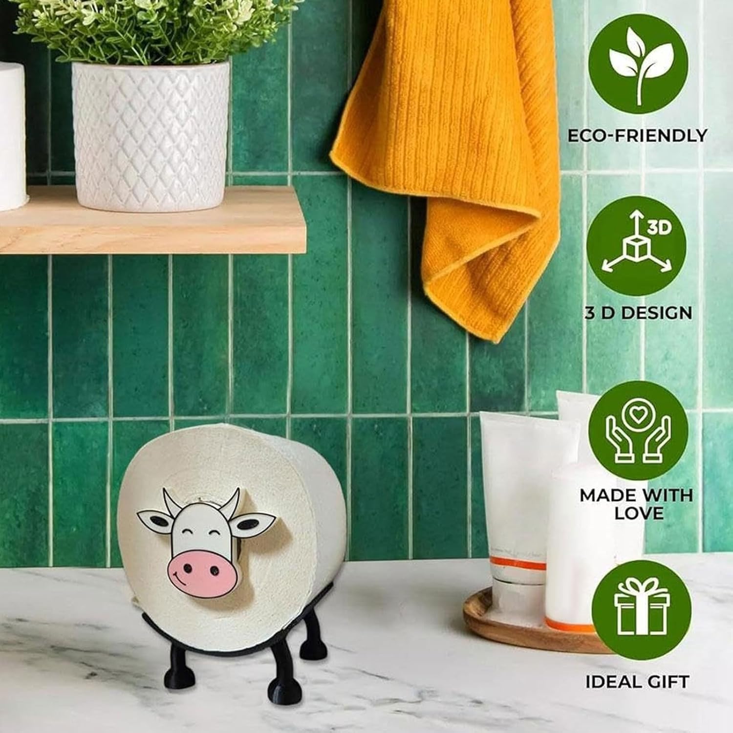 Cyni Lovely Cow Stackable Toilet Paper Holder