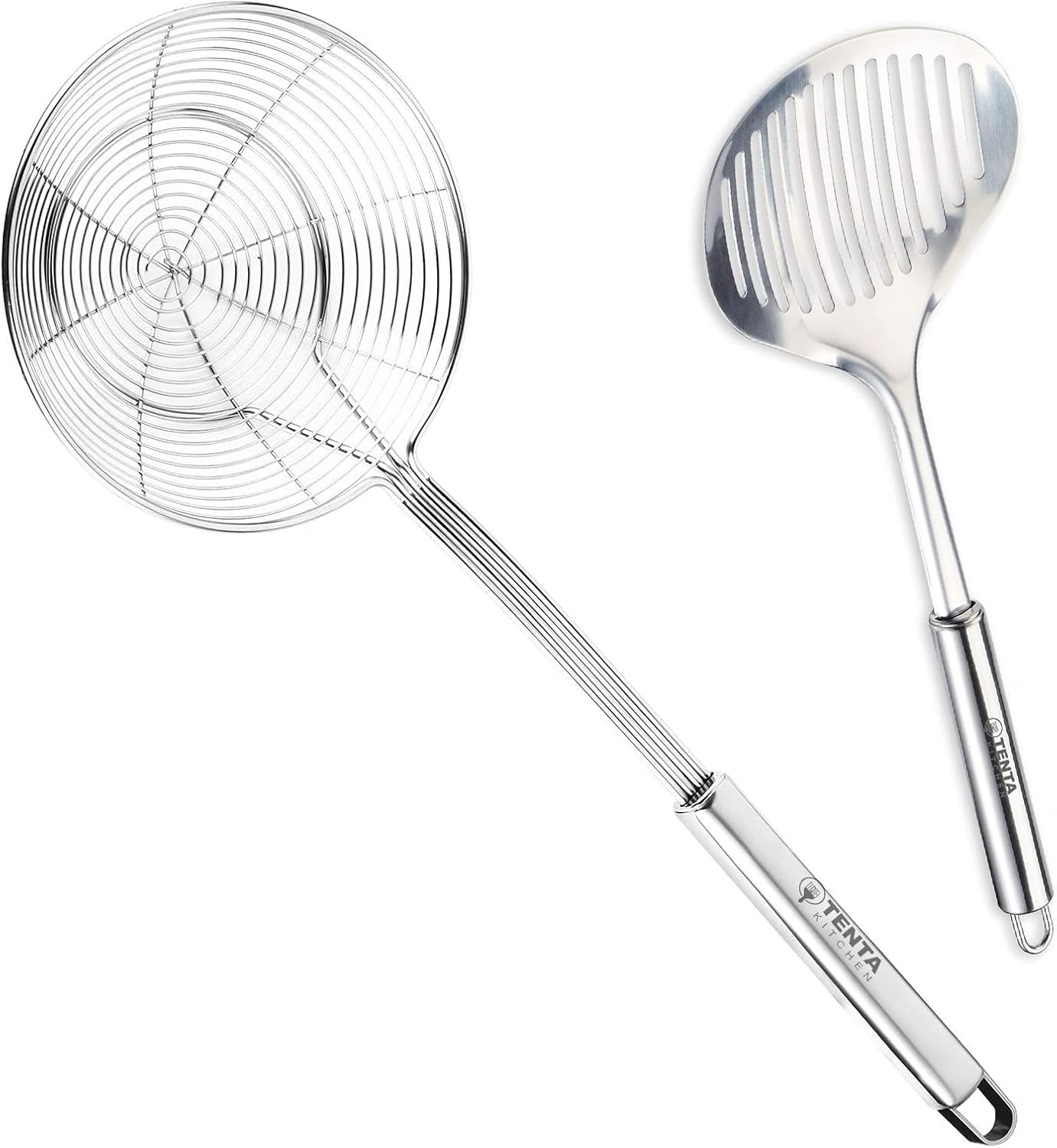 TENTA Kitchen 2pc Skimmer Ladle with Wire Strainer