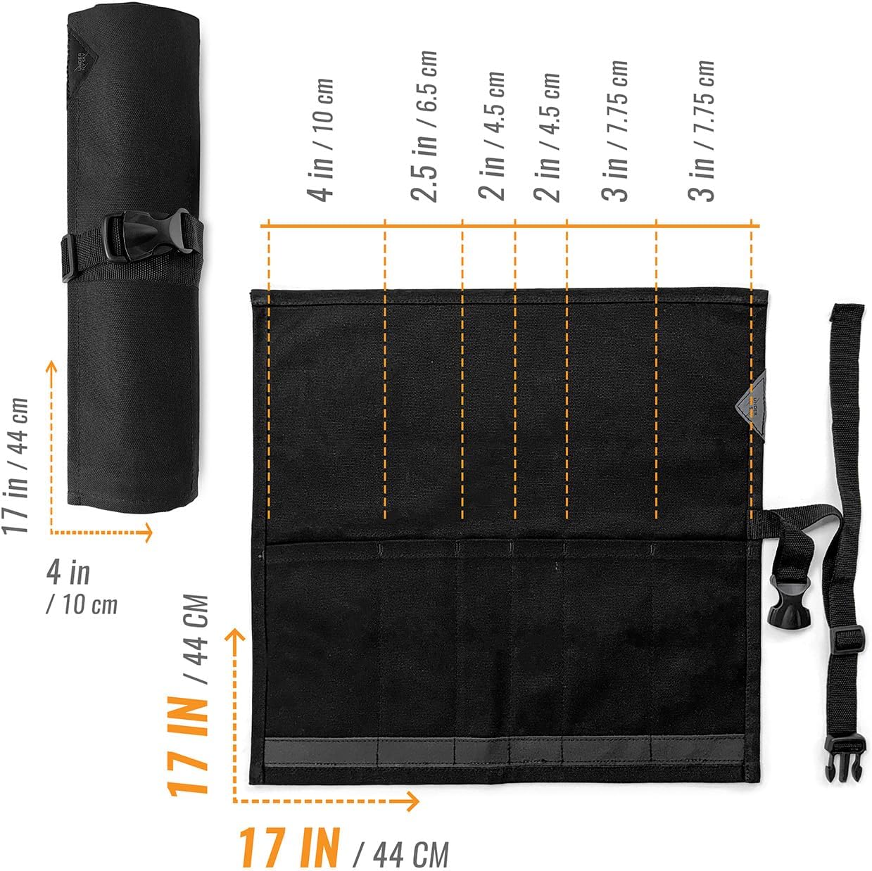 Under NY Sky Knife Roll Case - 6 Slots - Black 1